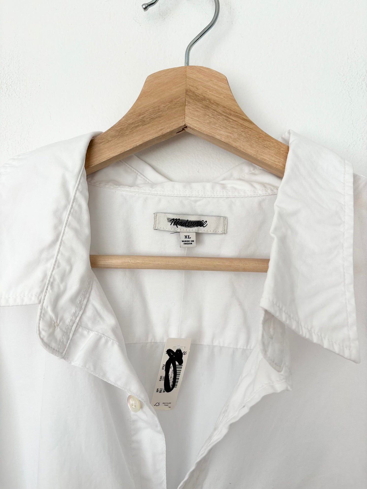 Madewell cotton poplin button up shirt XL