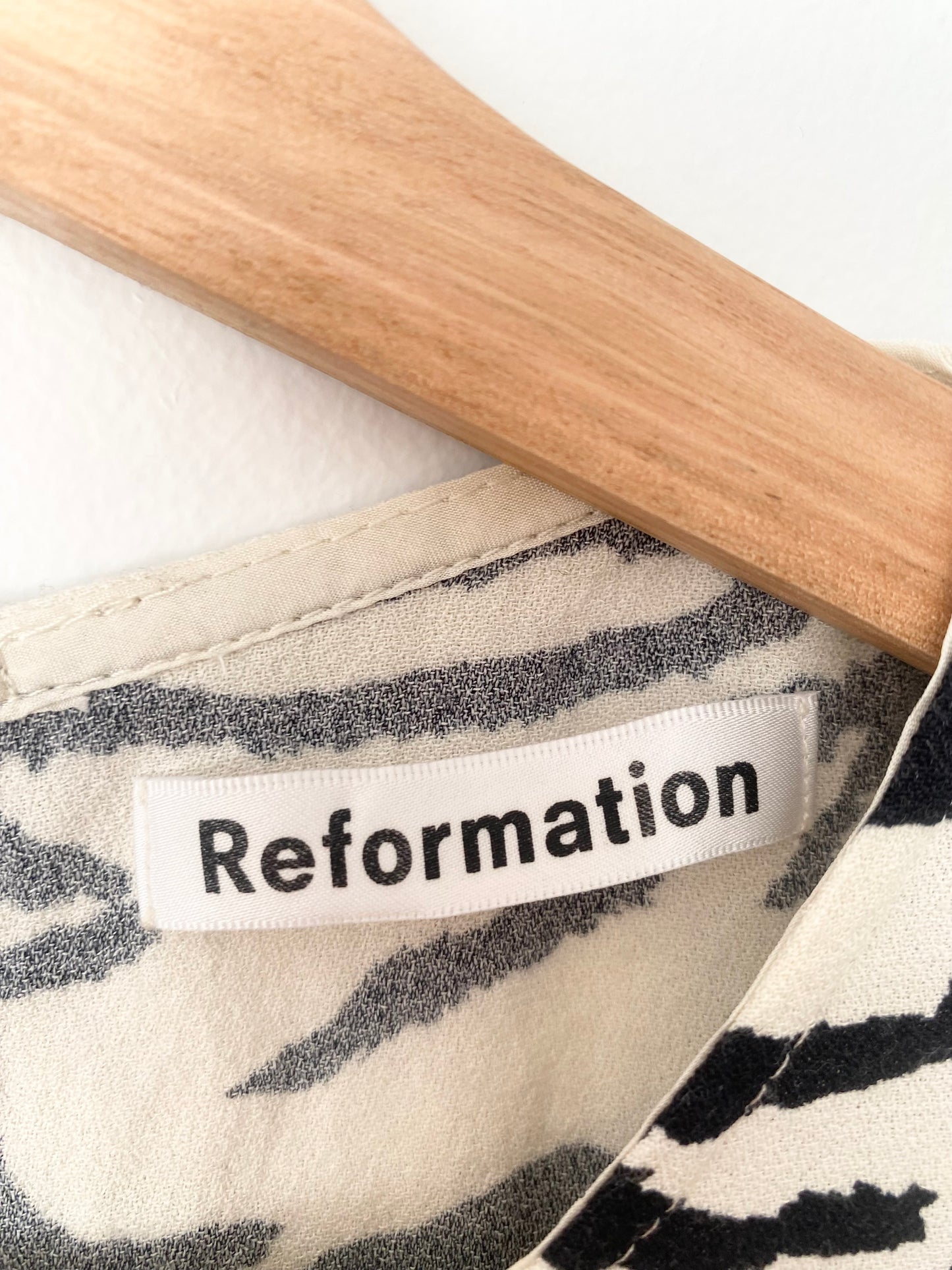 Reformation lena zebra dress XS
