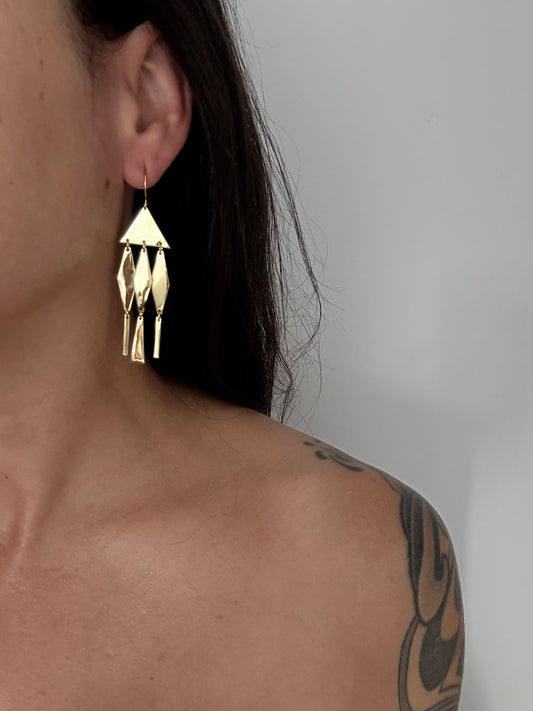 Noir NYC Edifice gold plated earrings