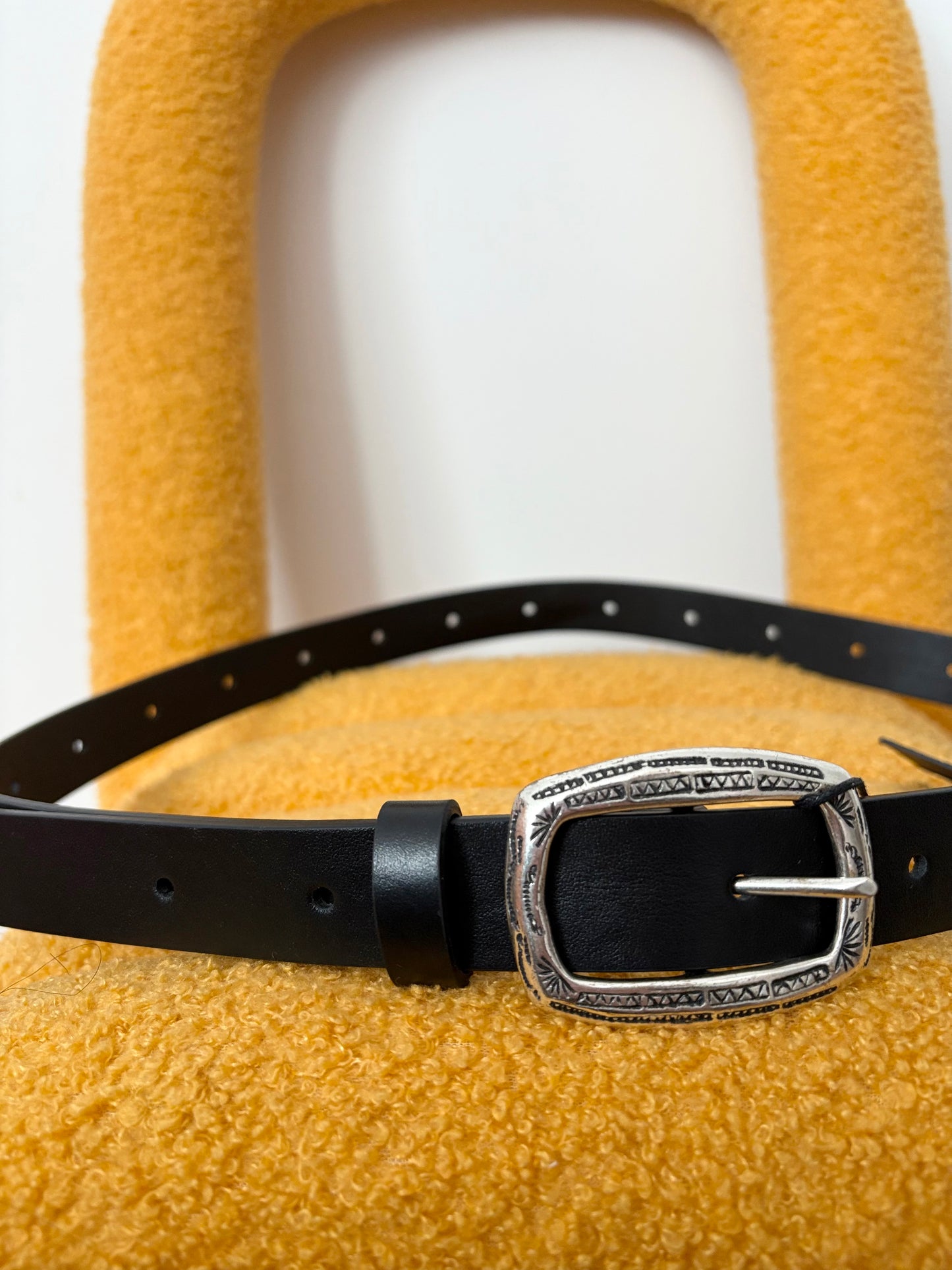 The kooples engraved buckle leather belt XS-Large