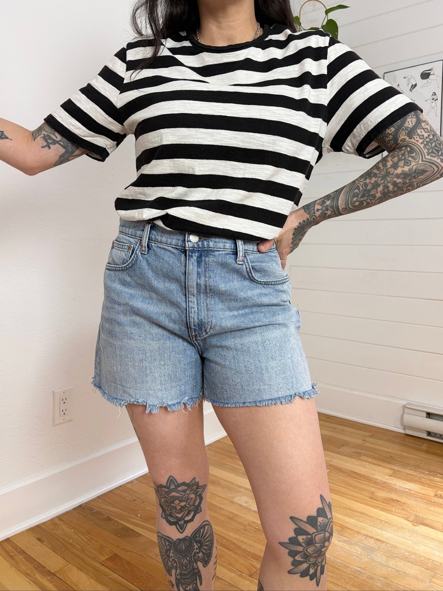 T-shirt à rayures larges Everlane, taille L