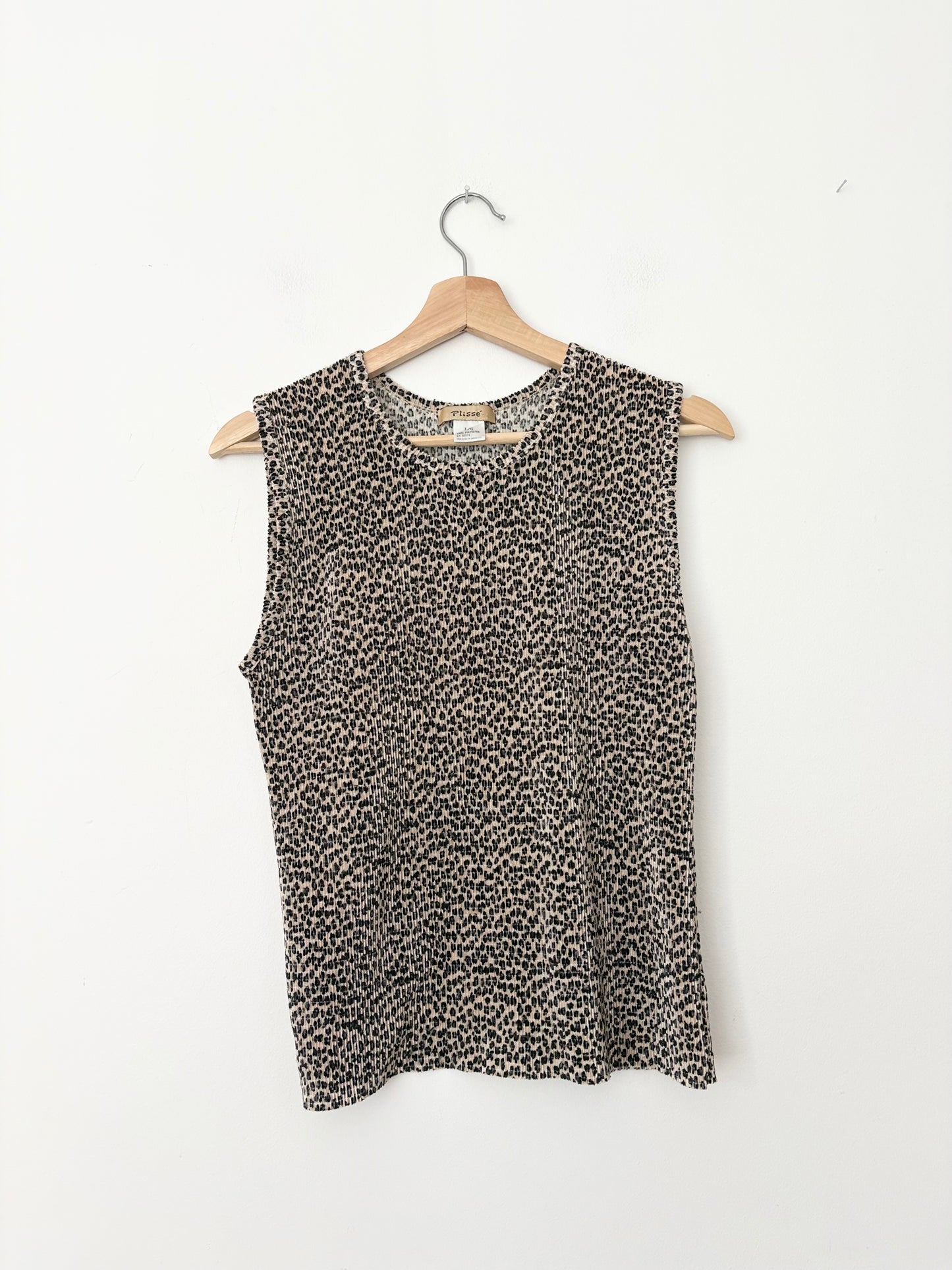 Vintage Plissé leopard tank top M/L