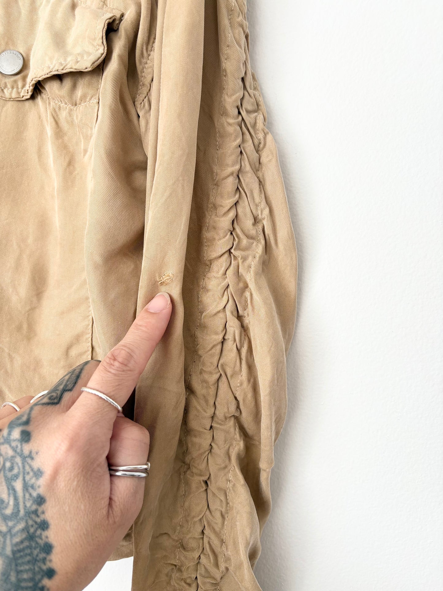 BlankNYC ruched sleeve bomber jacket Medium