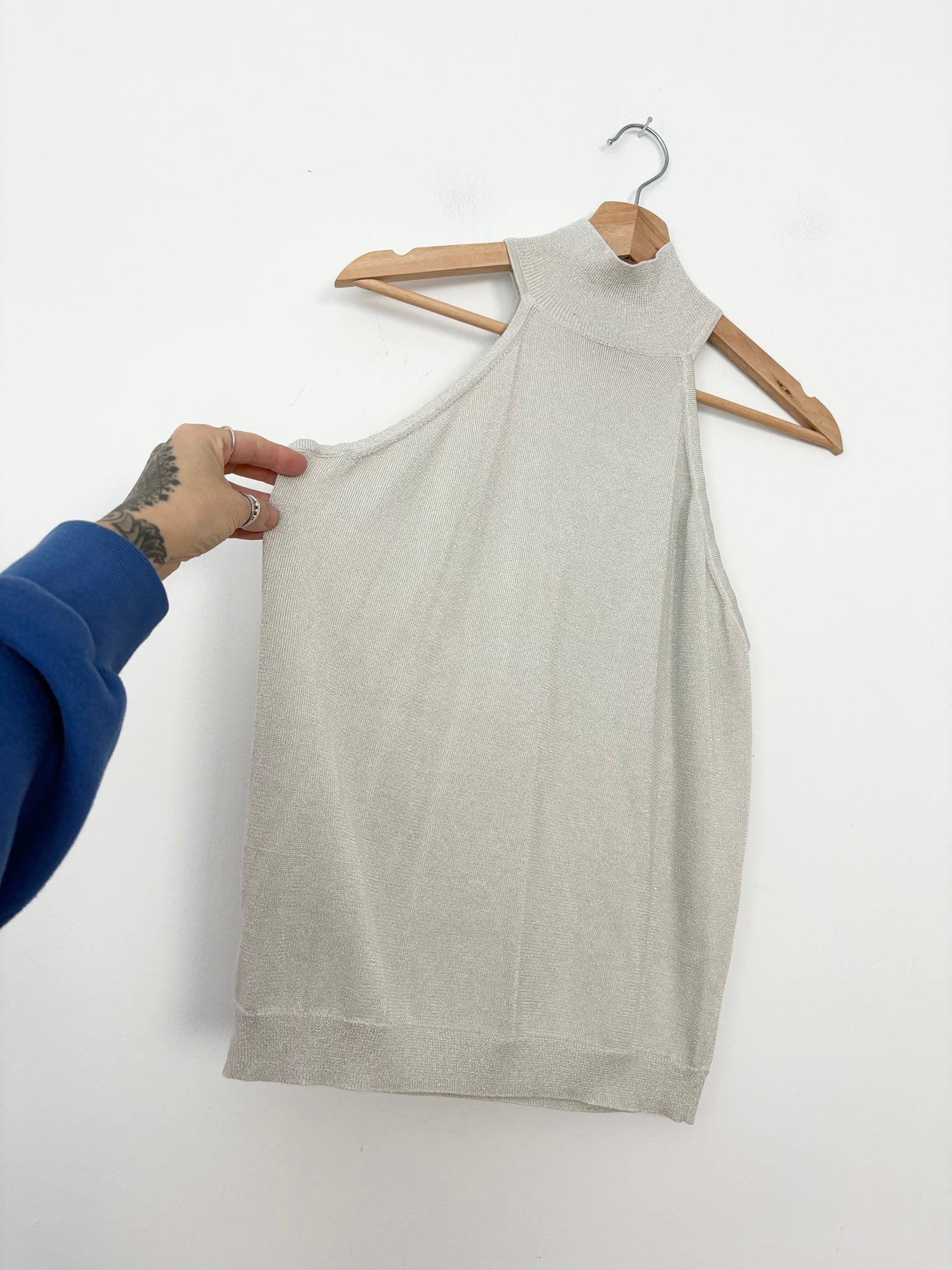 Worth silk blend high neck top Medium