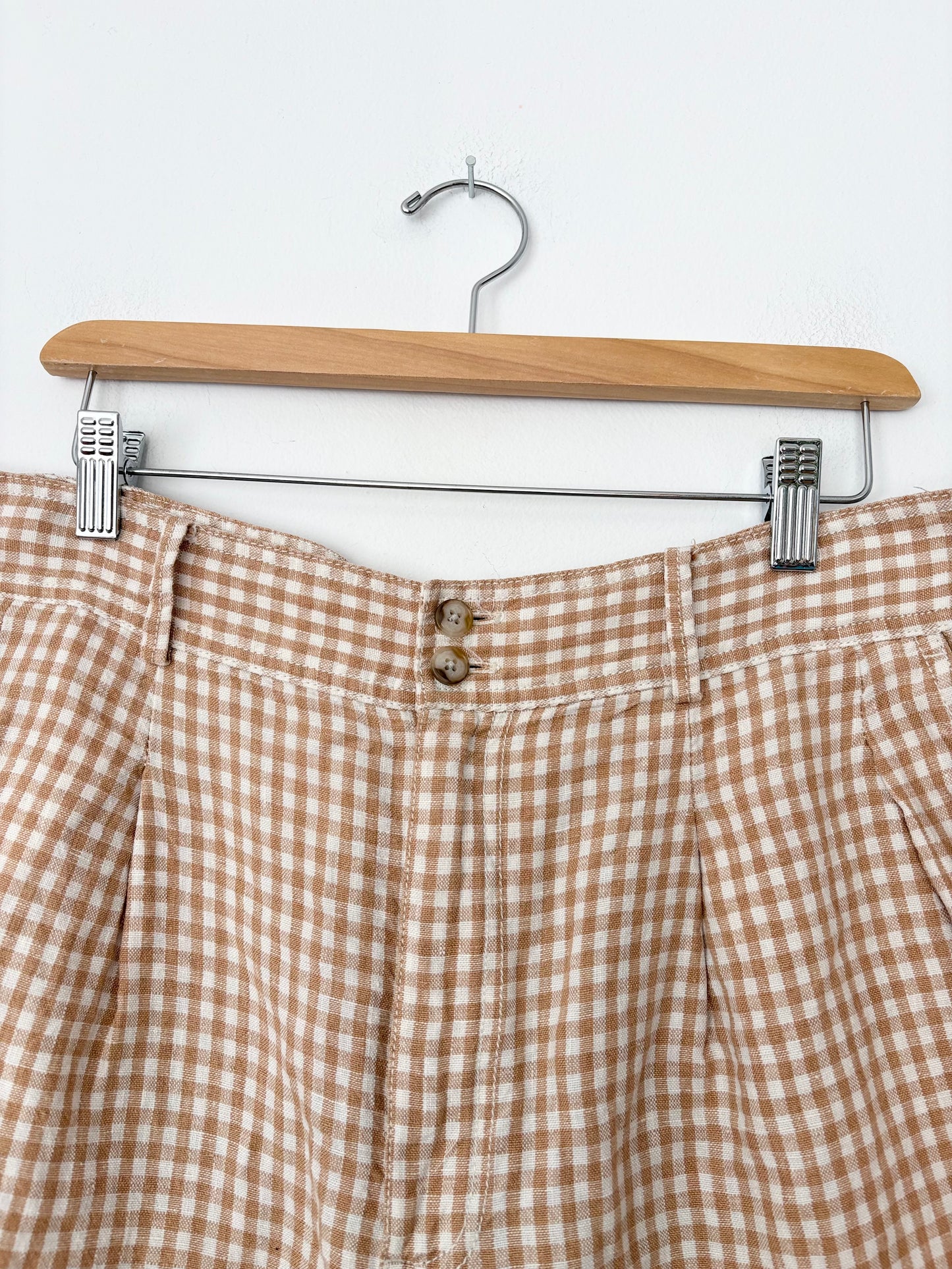 Short plissé en lin à carreaux Madewell W32