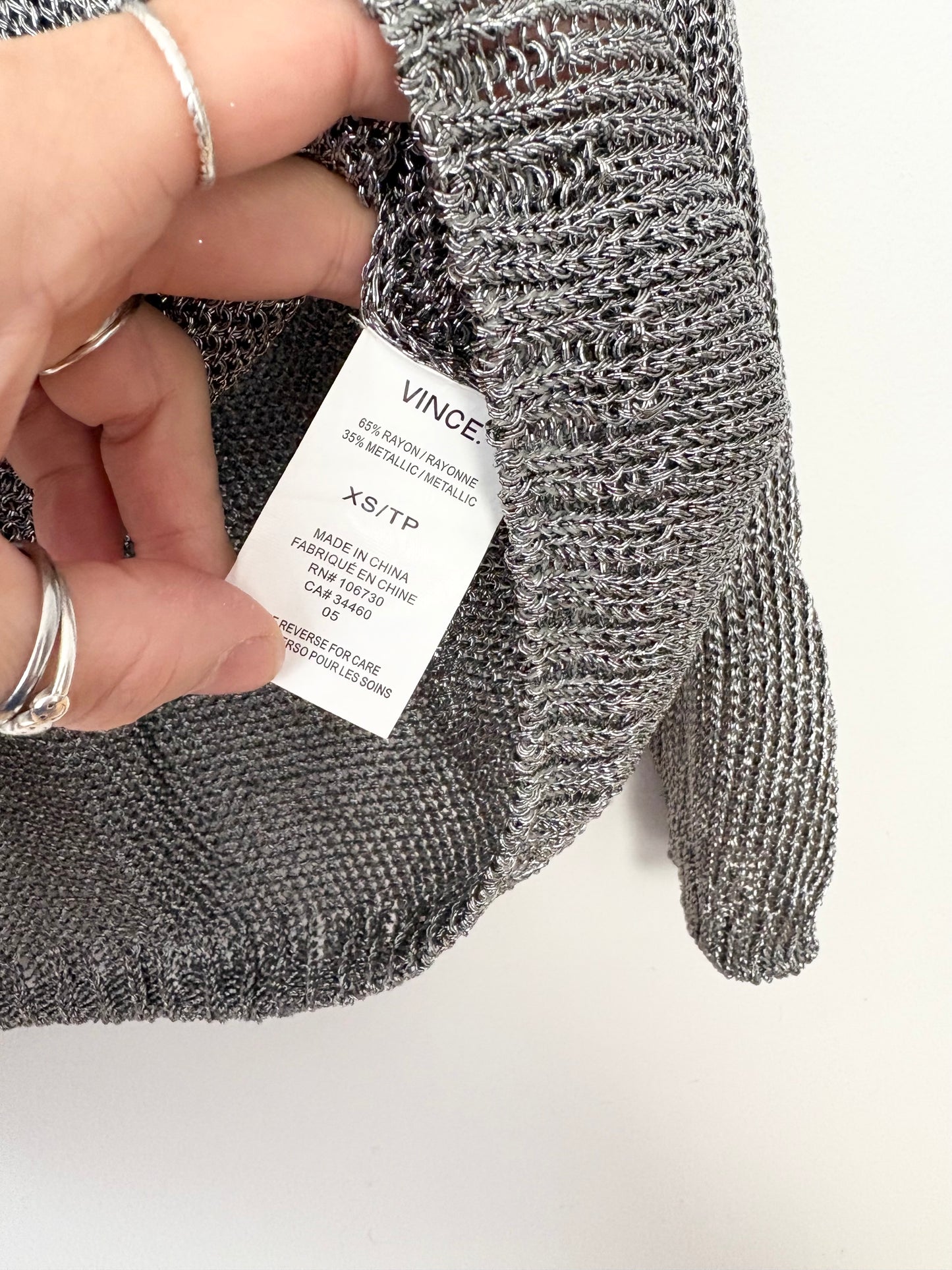 Pull Vince en maille métallisée XS