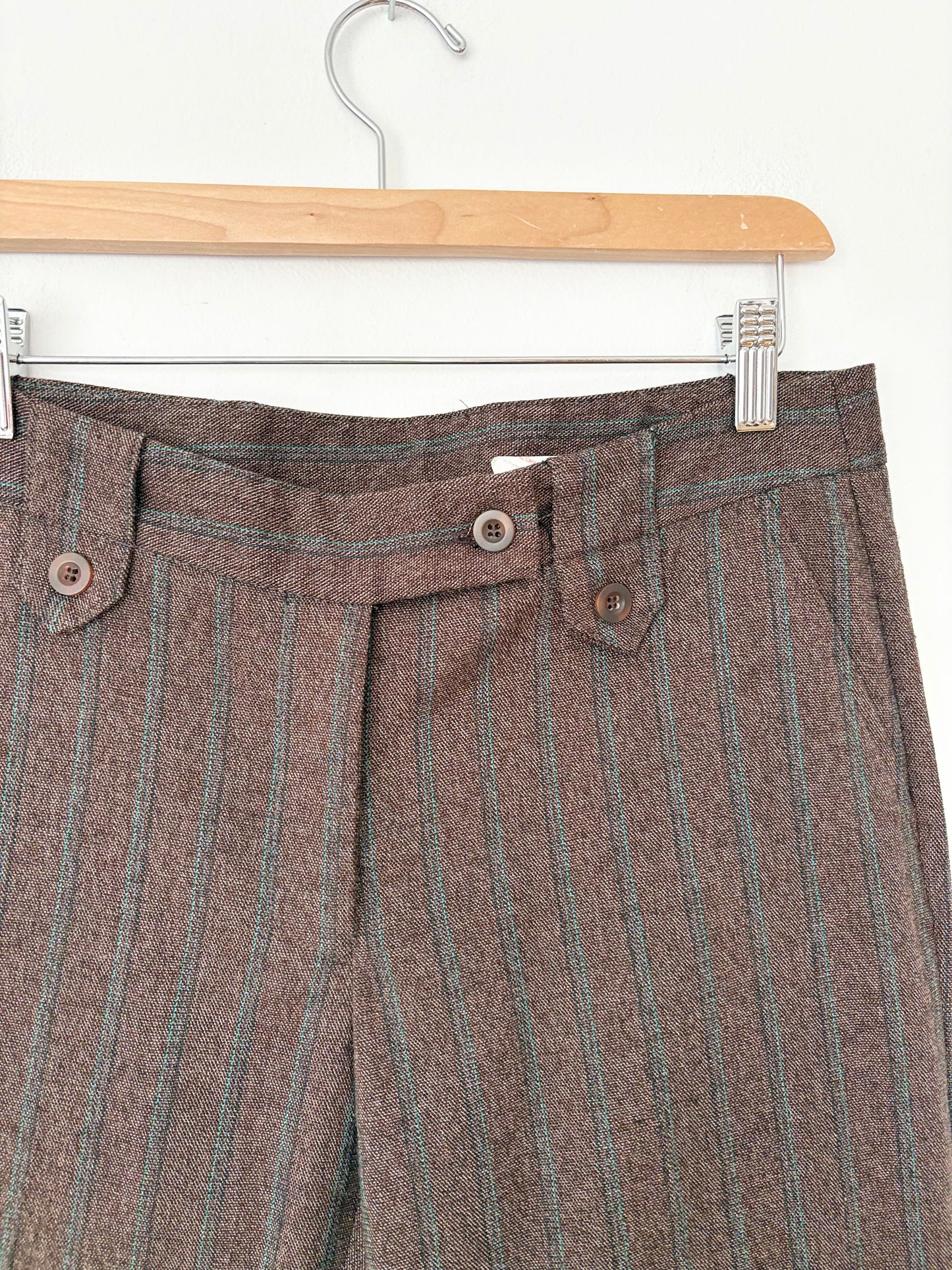 Vintage Y2K wool blend low rise stripe capris S/M