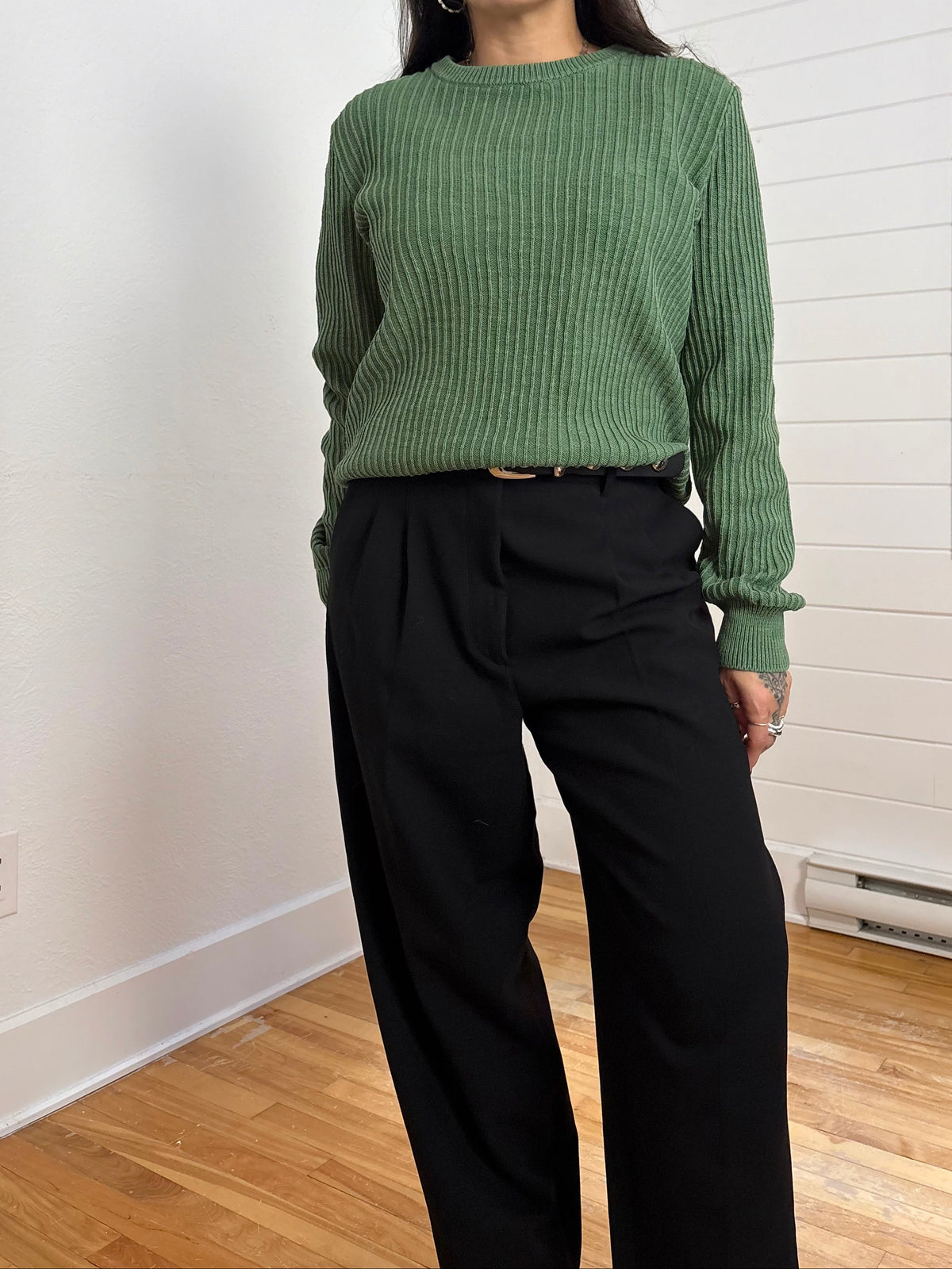 Frank & Oak ribbed crewneck sweater Large