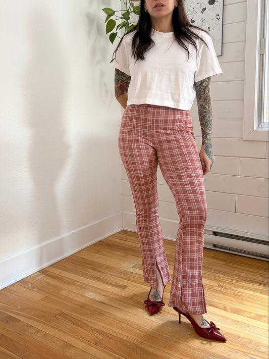 Pantalon à carreaux taille moyennen en tissu recyclé Urban Renewal