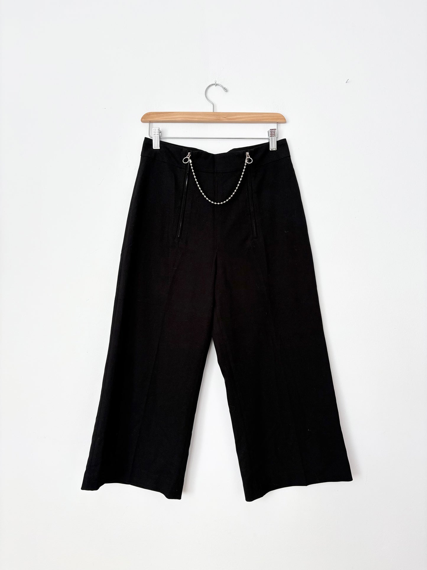 Acne Studios zip chain crop wide leg culottes W27