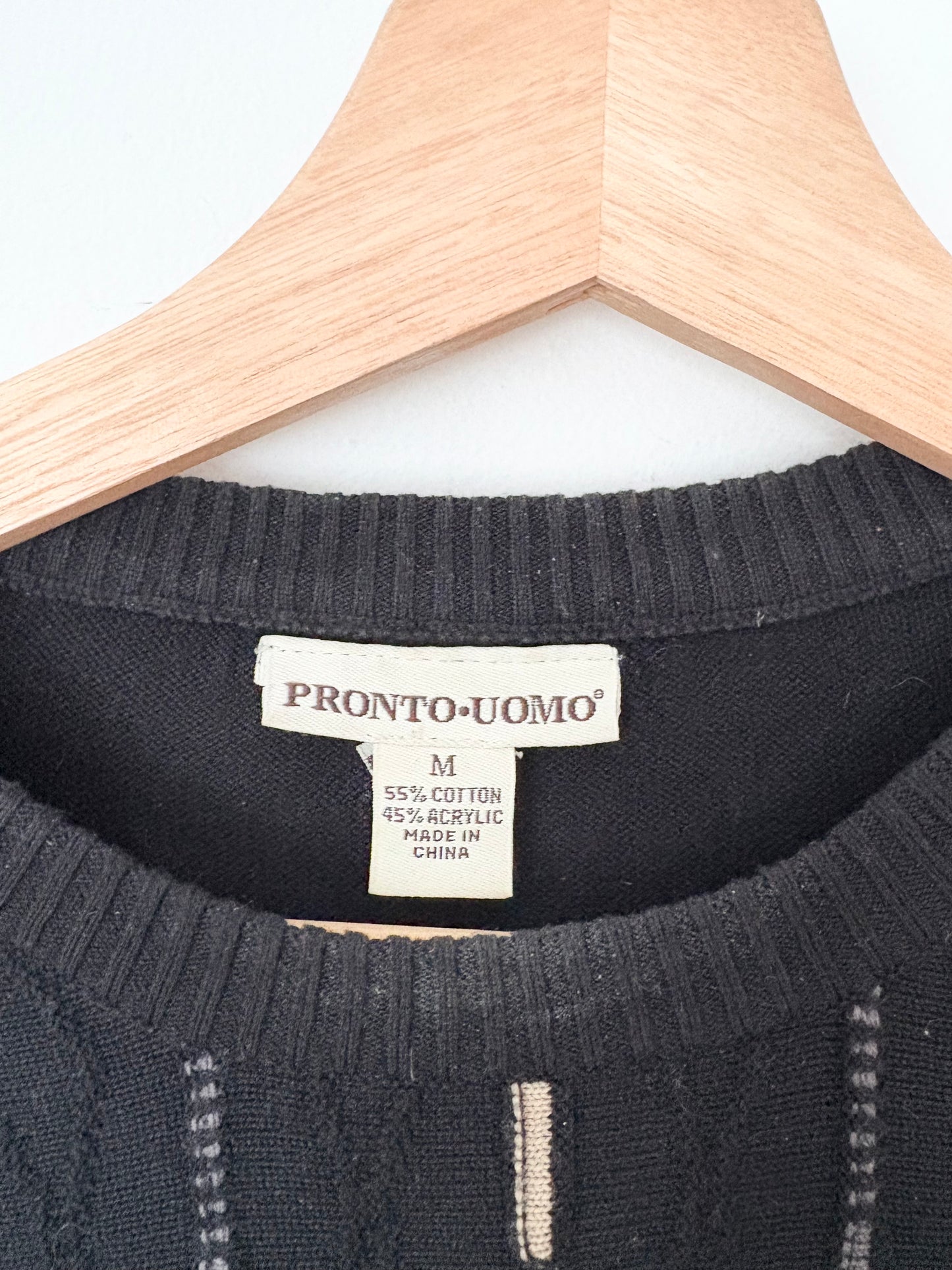 Vintage Pronto Uomo cable knit sweater M/L