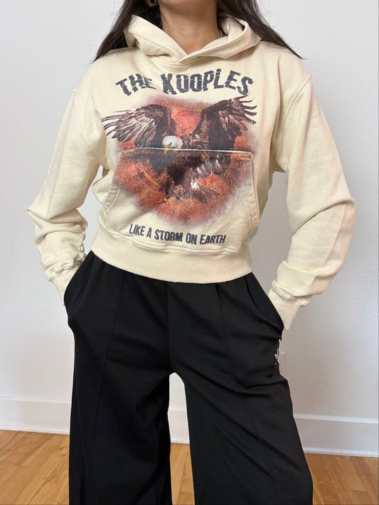 The kooples eagle boxy crop hoodie Small