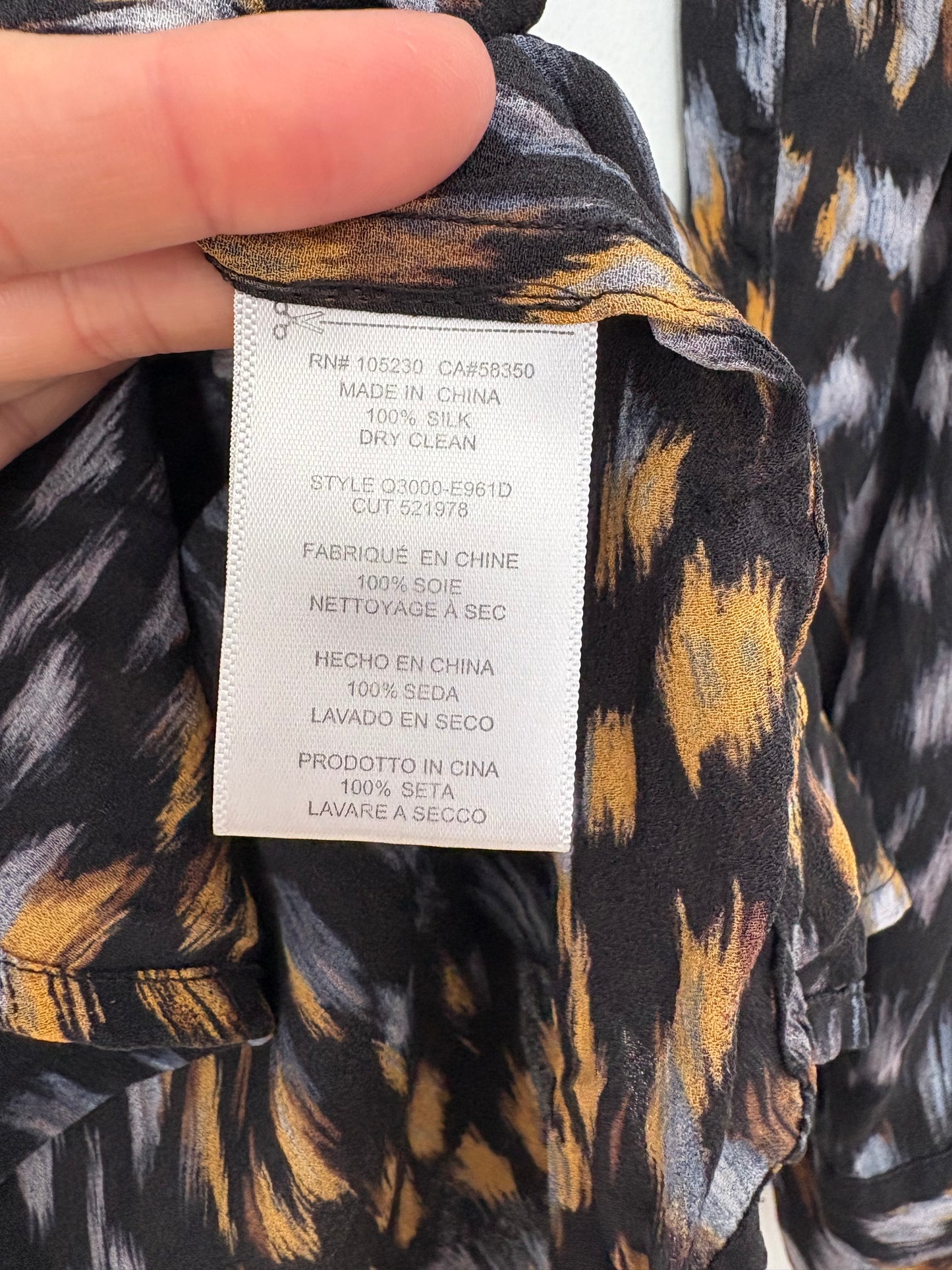 Blouse lavallière en soie imprimé léopard Equipment Femme Medium