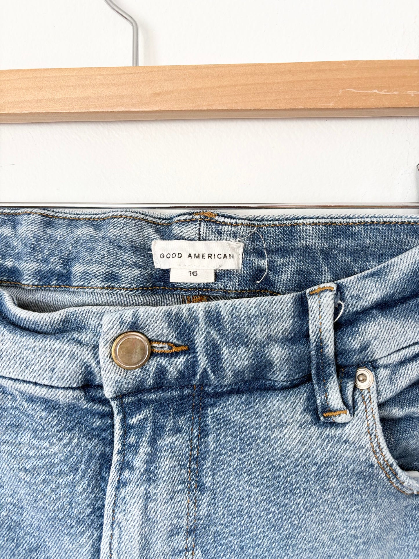 Jean palazzo court taille haute Good American W36