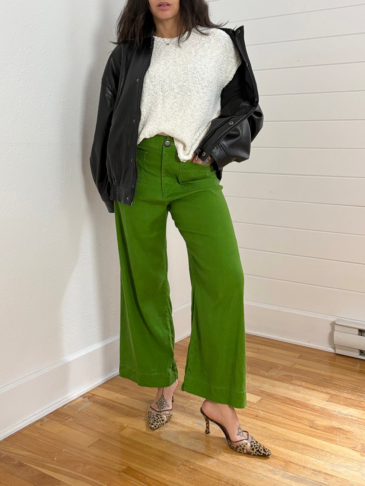 Pantalon Colette Maeve en lin vert T36/38