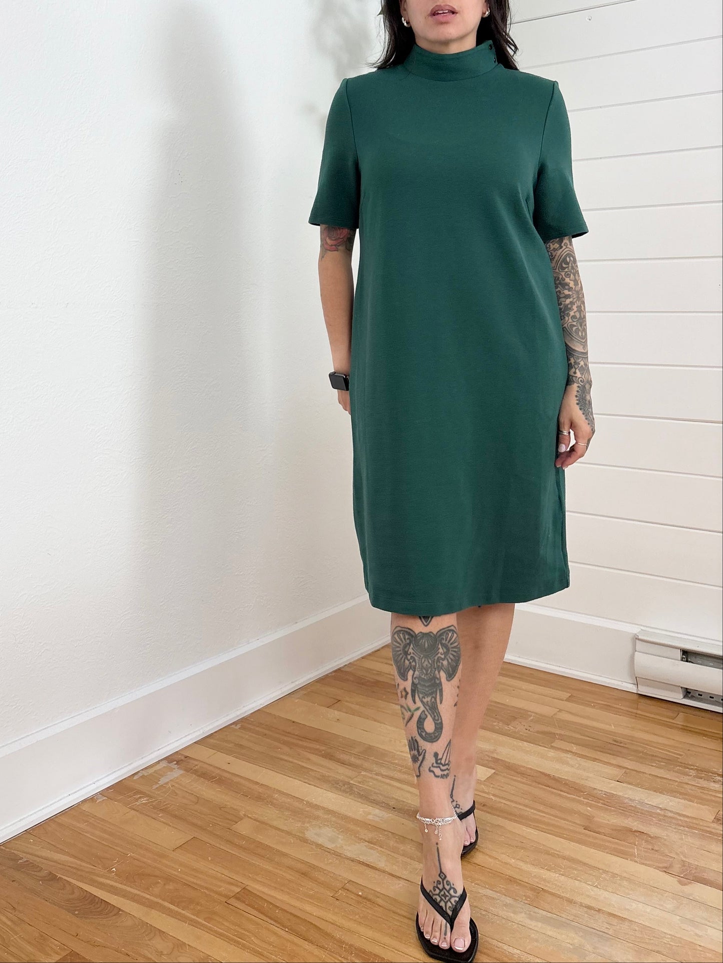 Oui mock neck shift dress Medium