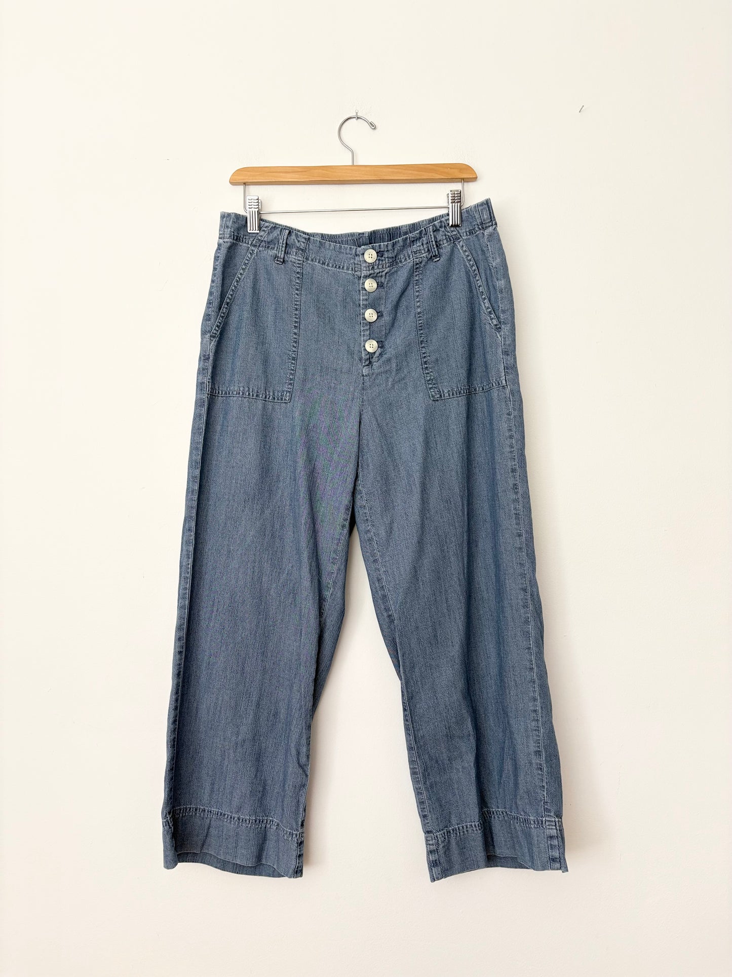 J.jill pantalon en chambray décontracté M/L