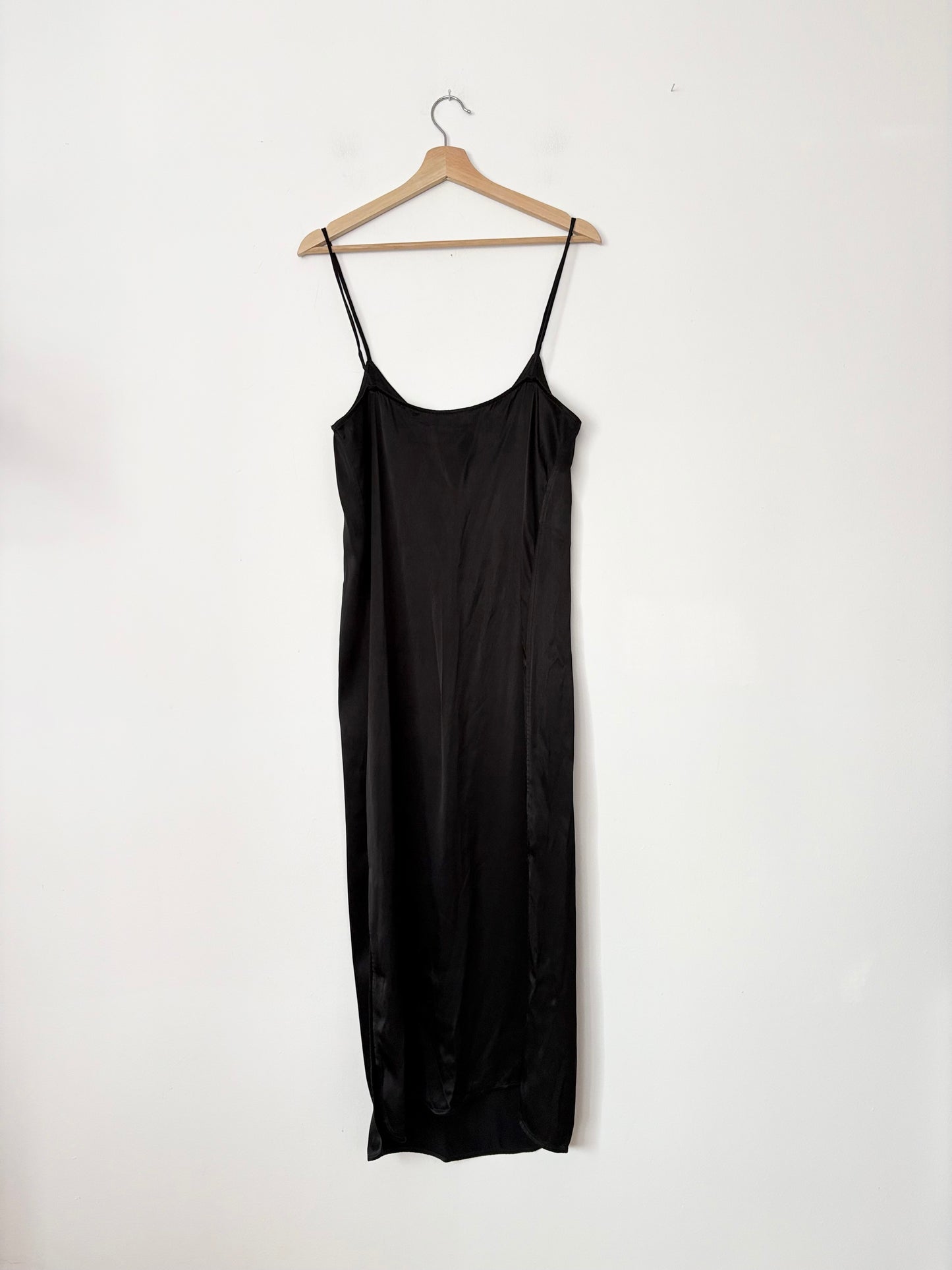 Ganni heavy satin slip dress S/M