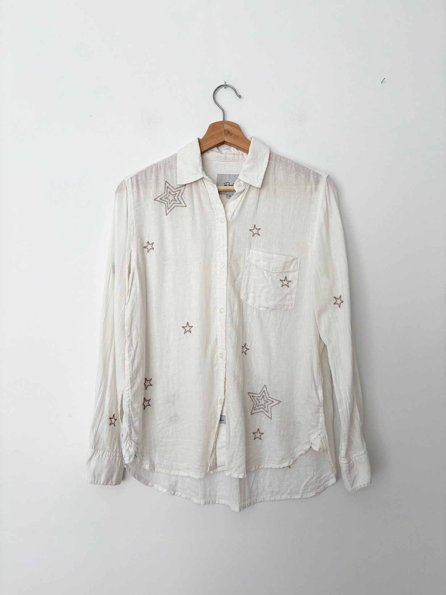 Rails Charlie metallic star linen blend button up XS/S