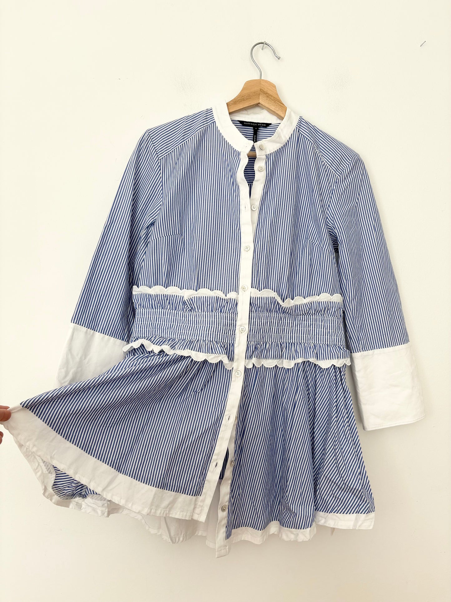 Marissa Webb Jada tunic in surf blue combo S/M