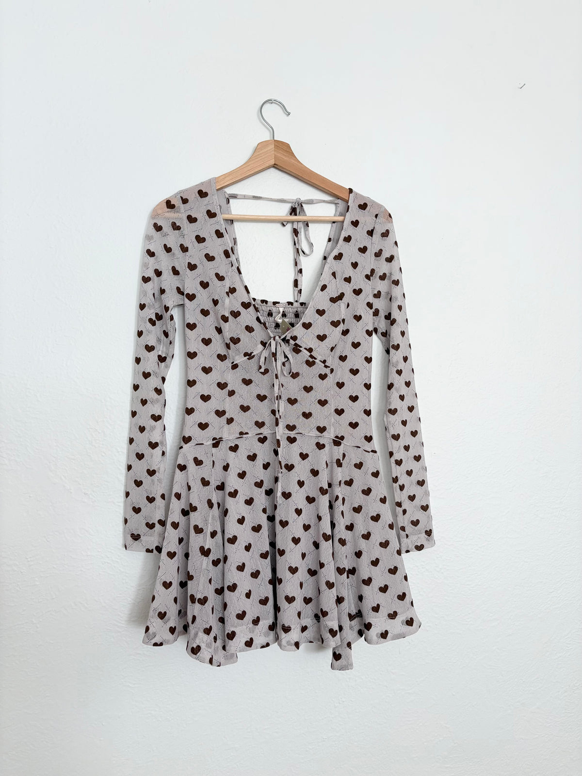 Free People sway with me flocked mini dress Small