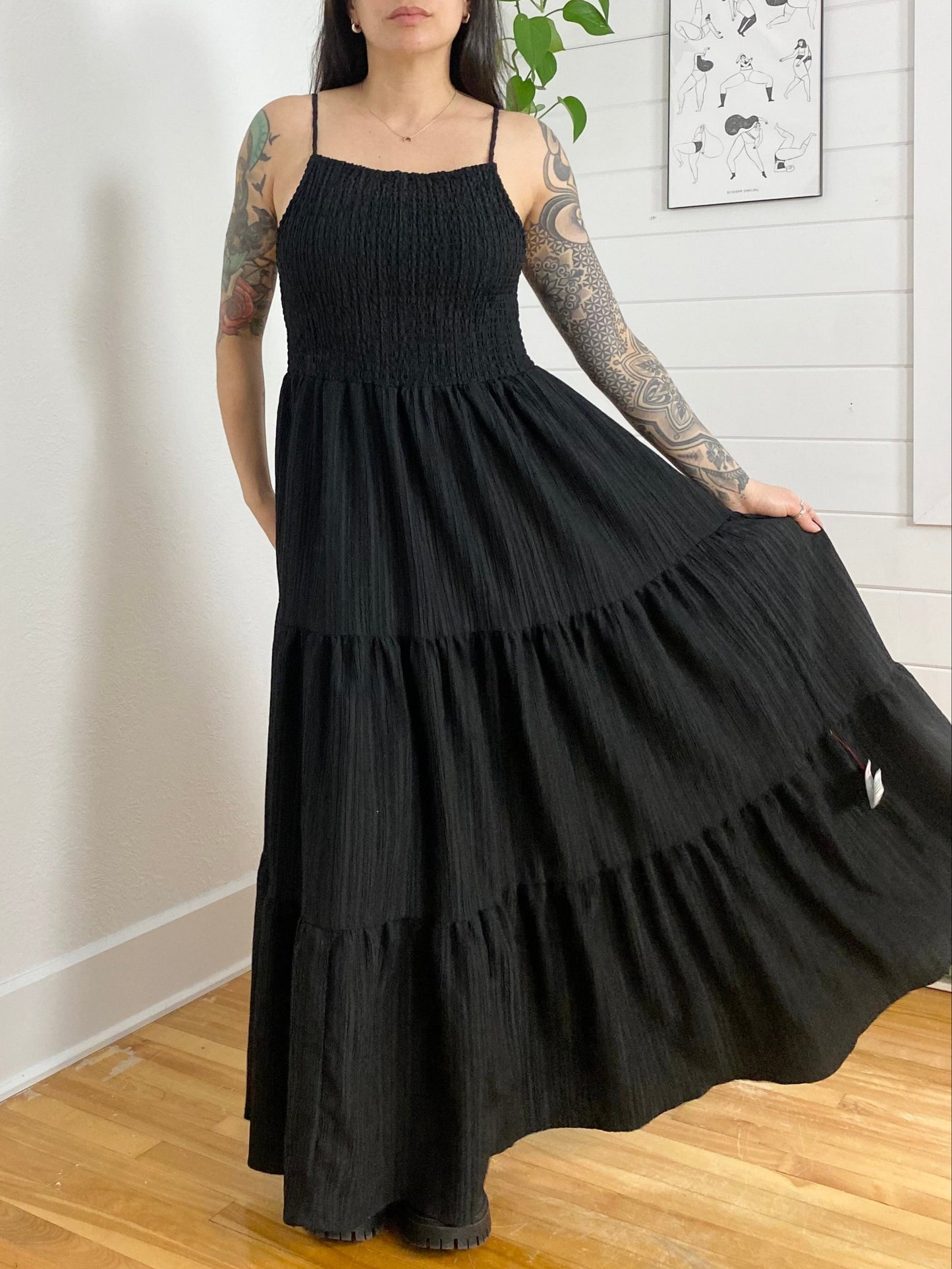 Robe longue à volants et smocks ASOS Medium