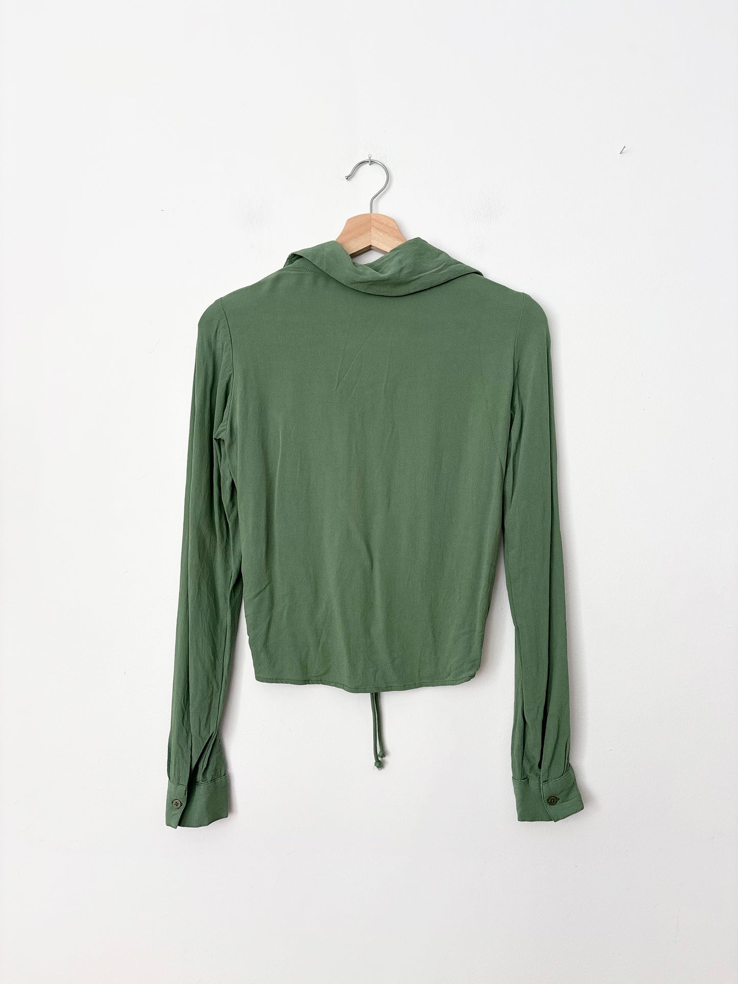 Oak + Fort ruched collared blouse XS