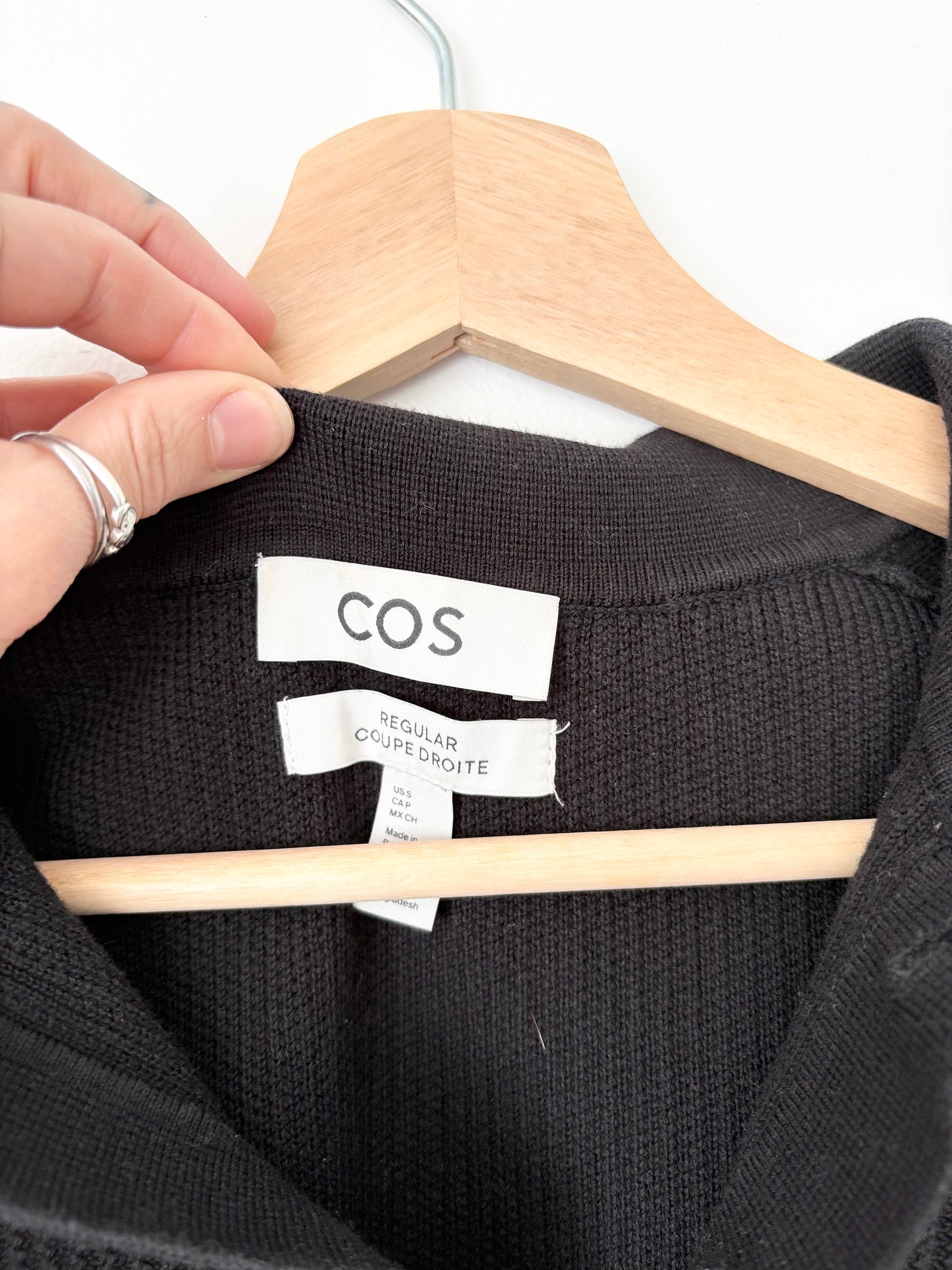 COS textured knitted cotton polo shirt