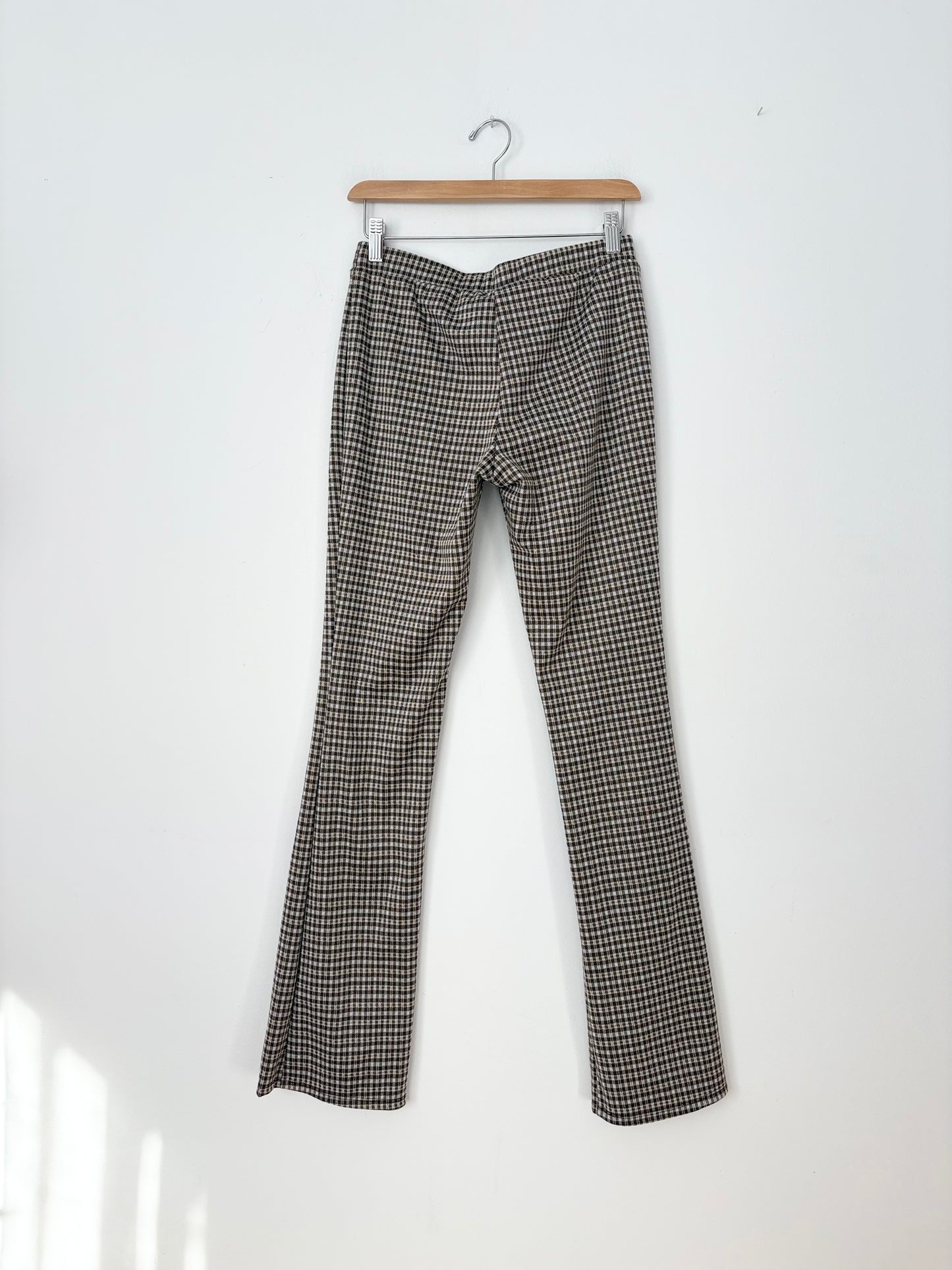 Pantalon évasé à carreaux taille basse Urban Renewal, taille M