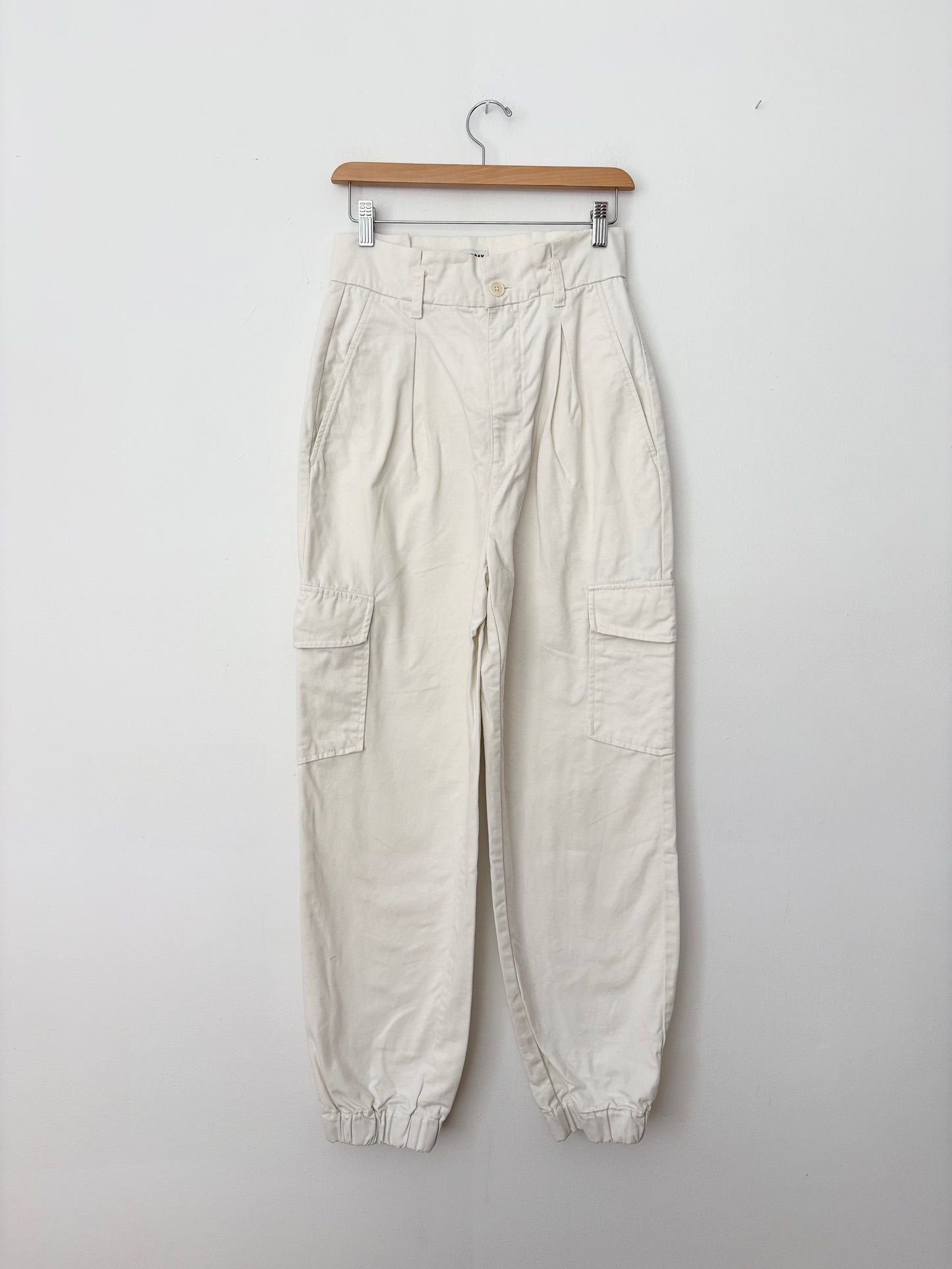 Pantalon de jogging cargo en jean blanc Sunday Best, taille S