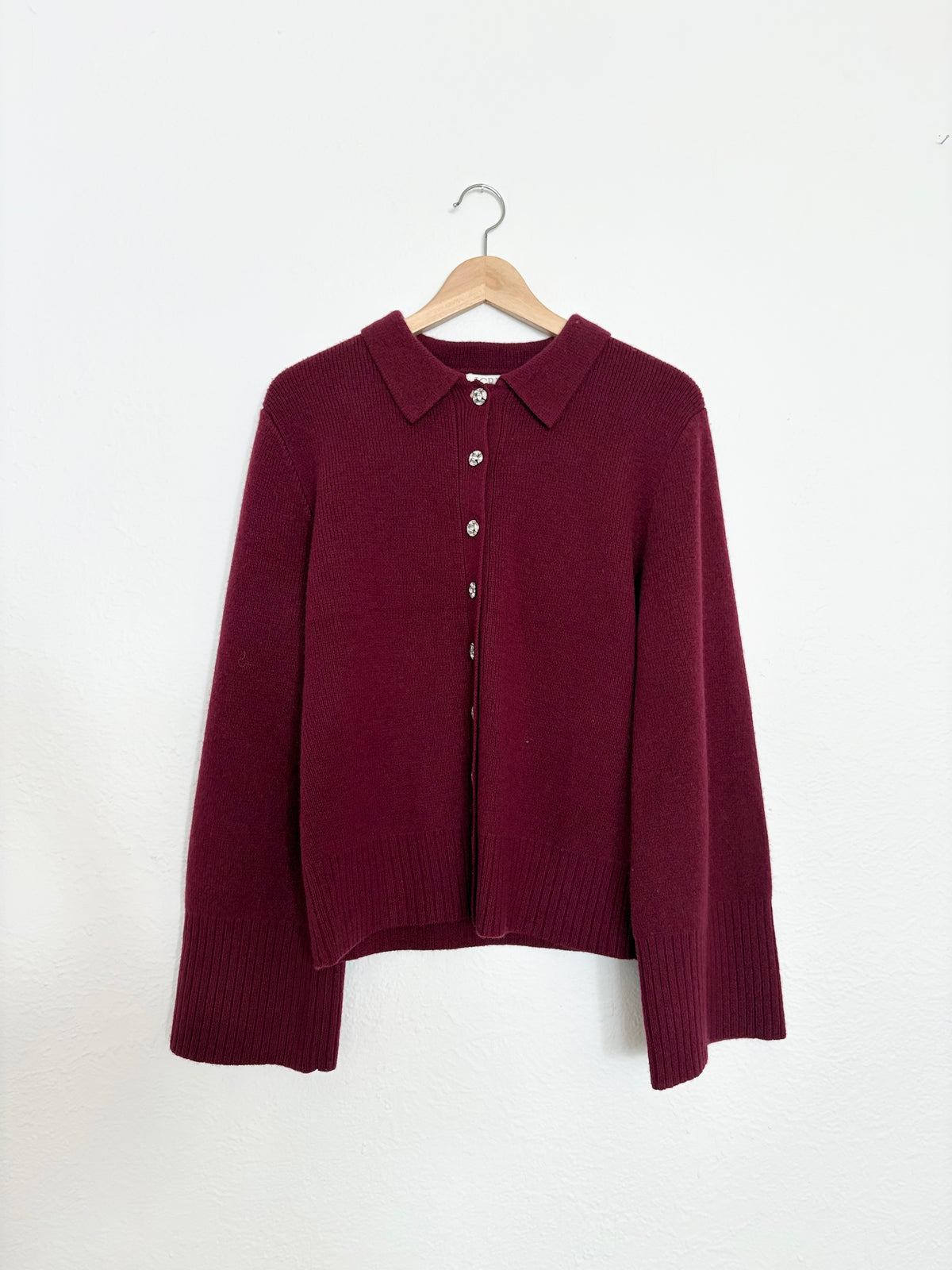 J.Crew Milano stitch wool cardigan Medium
