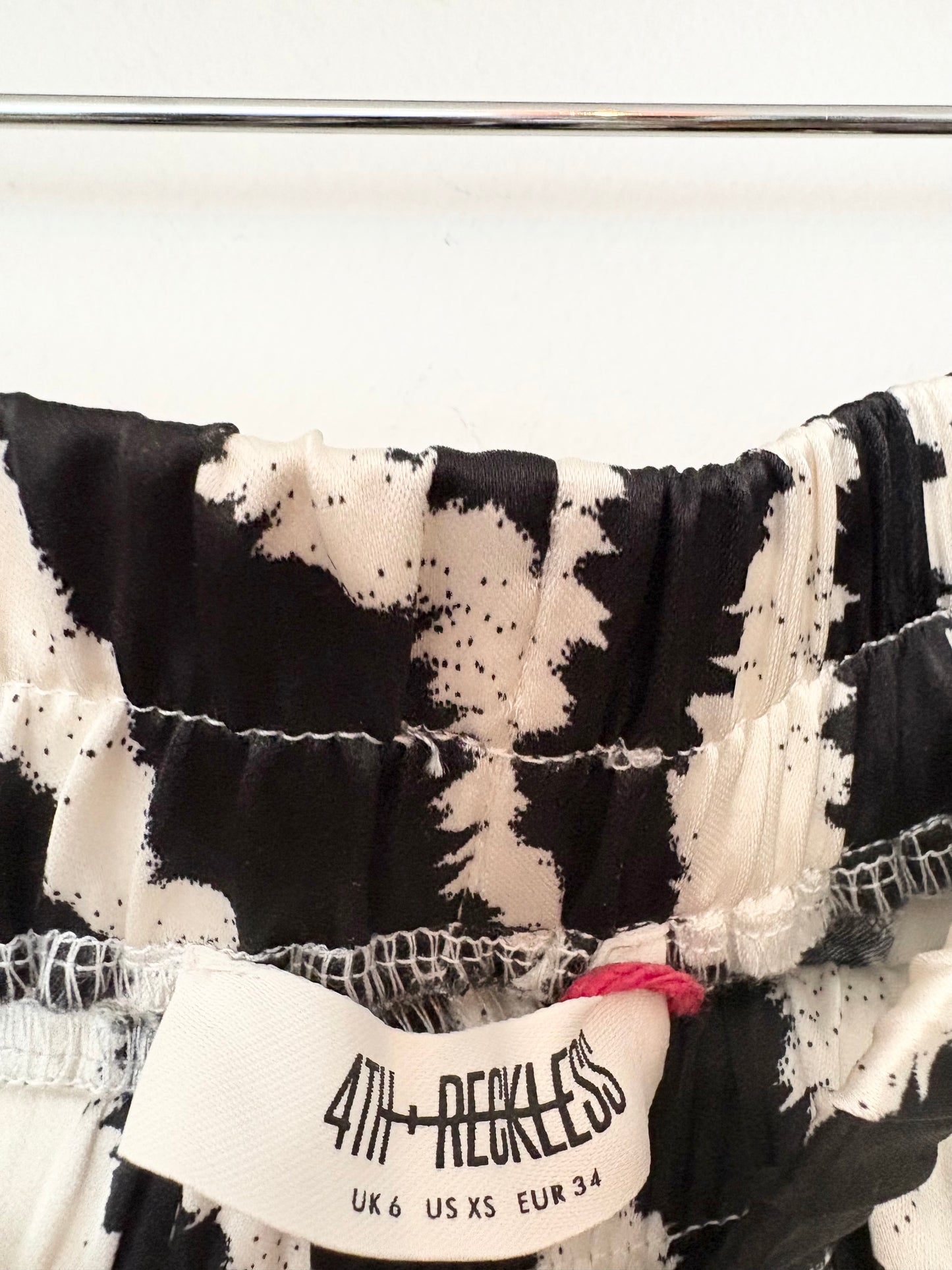 4th+ Reckless zebra satin wide leg pants XS