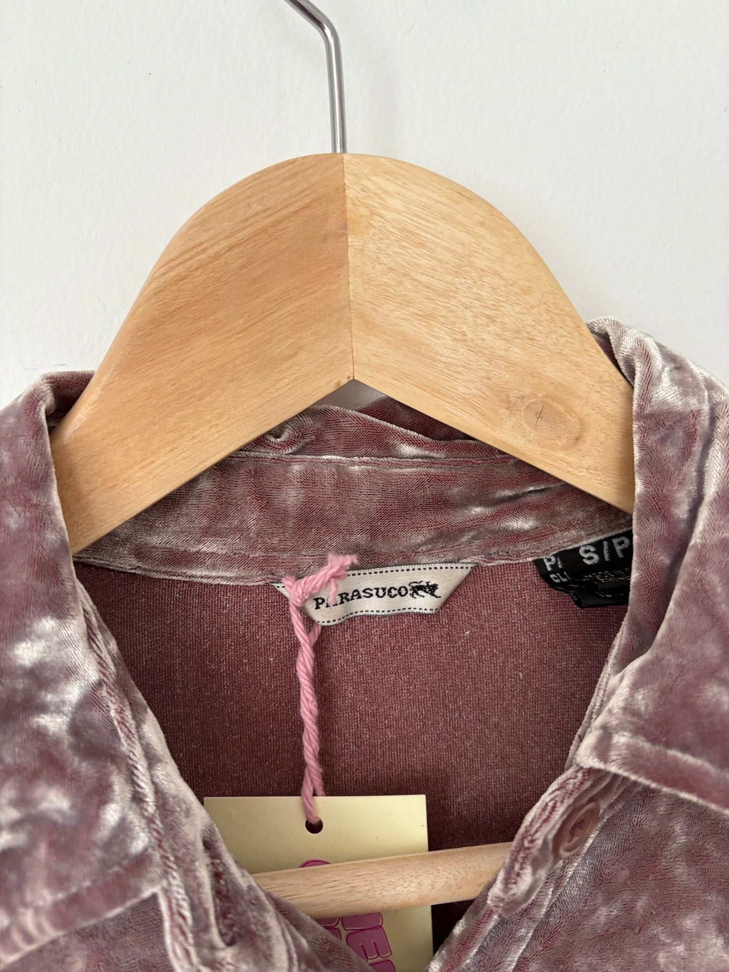 Y2K Parasuco velvet slim button up XS/S