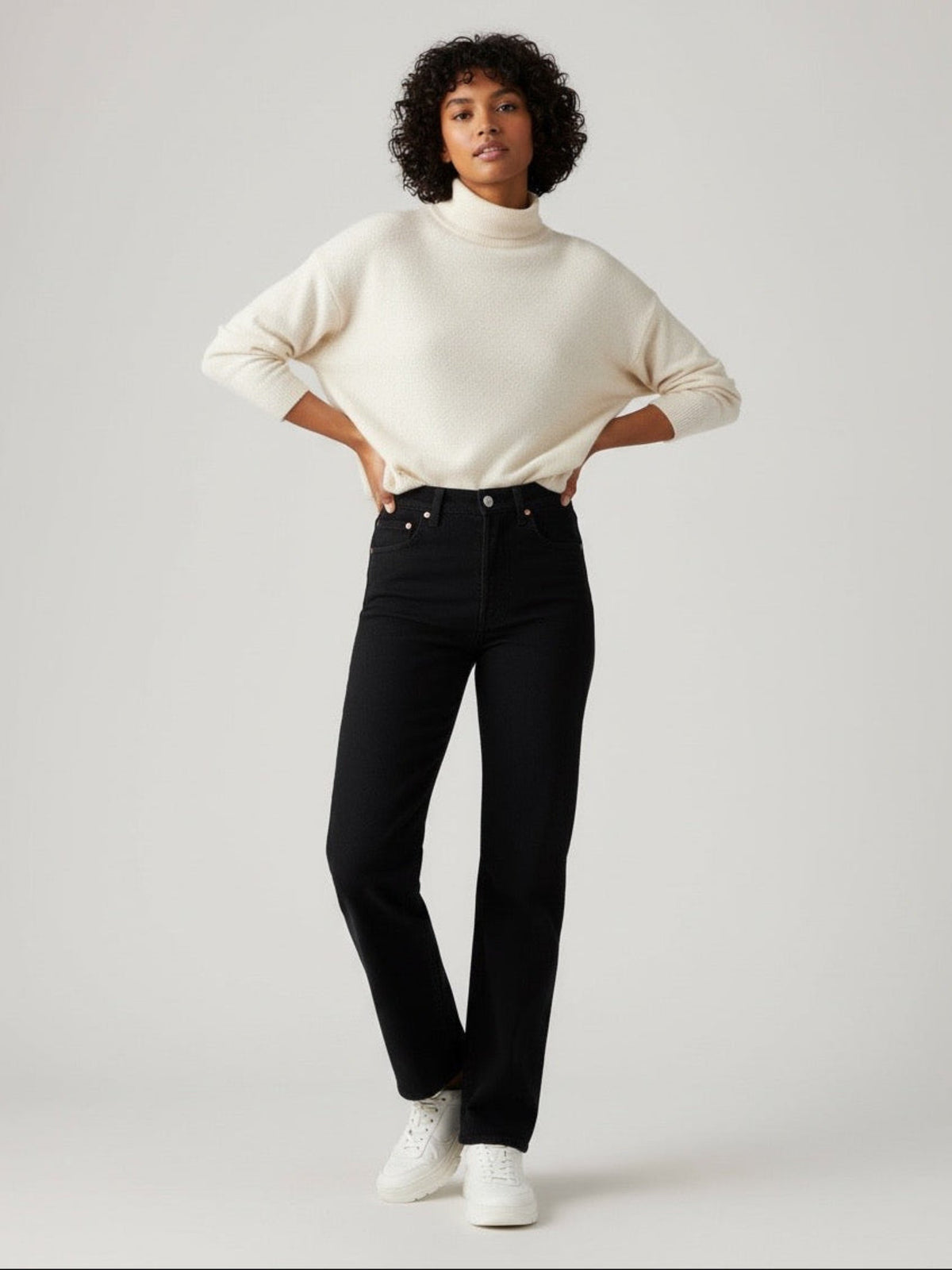 Jean droit Levi's Ribcage noir longueur cheville W25