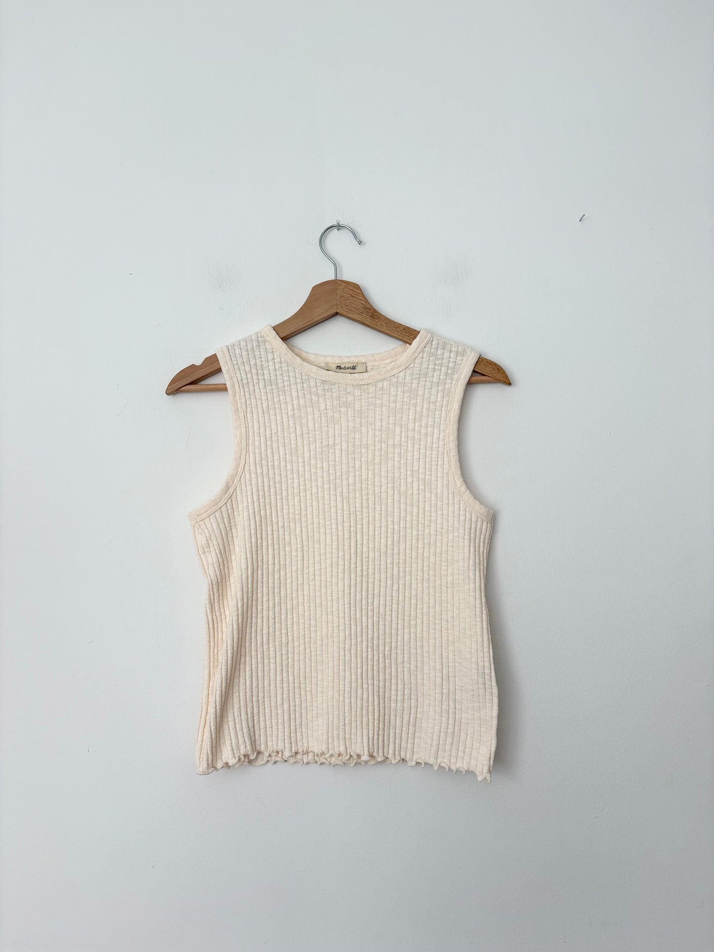 Madewell lettuce hem ribbed tank Medium