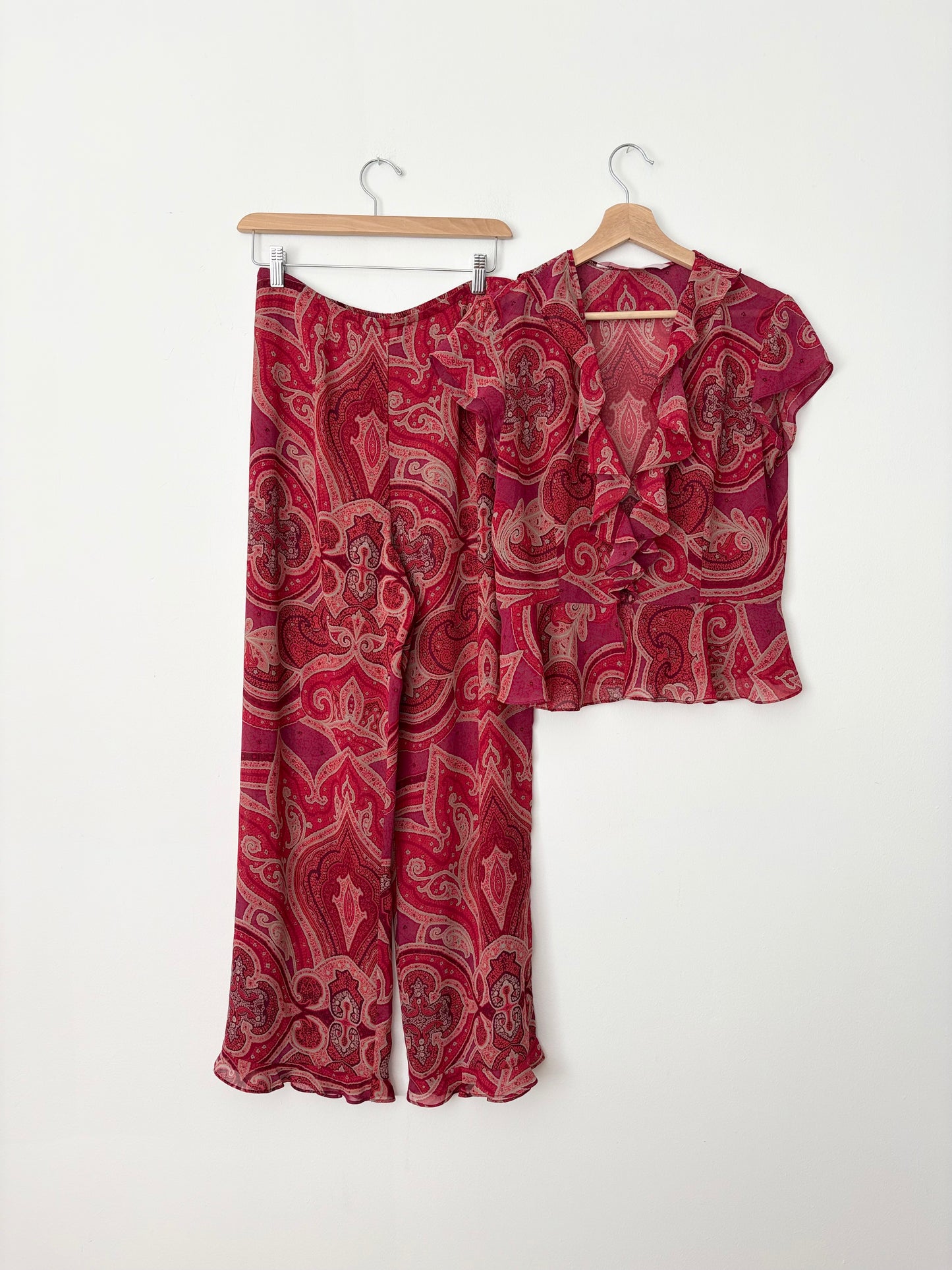 Vintage victoria's secret 2 piece chiffon set Medium