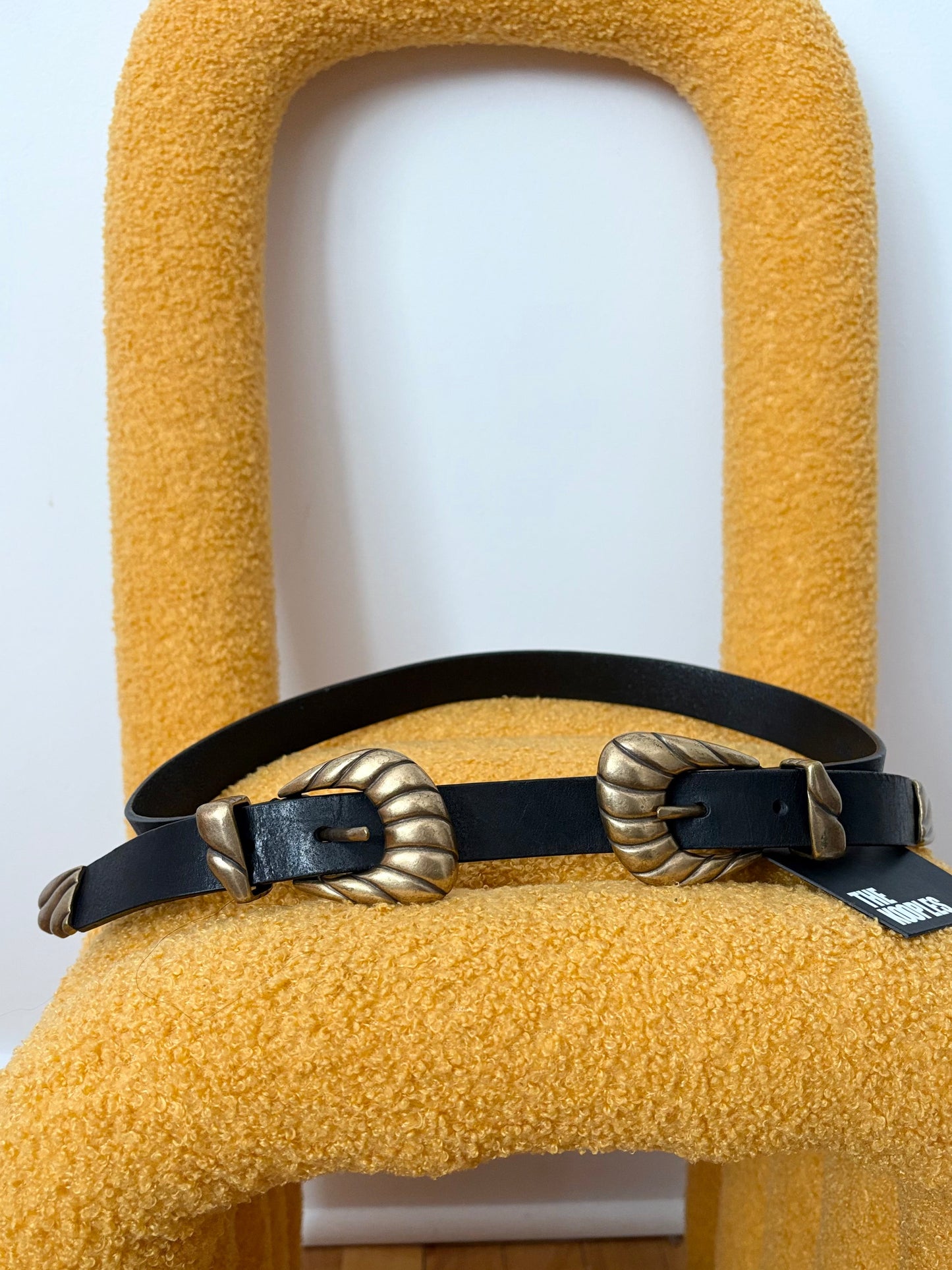 The kooples leather belt with double buckle XS-M