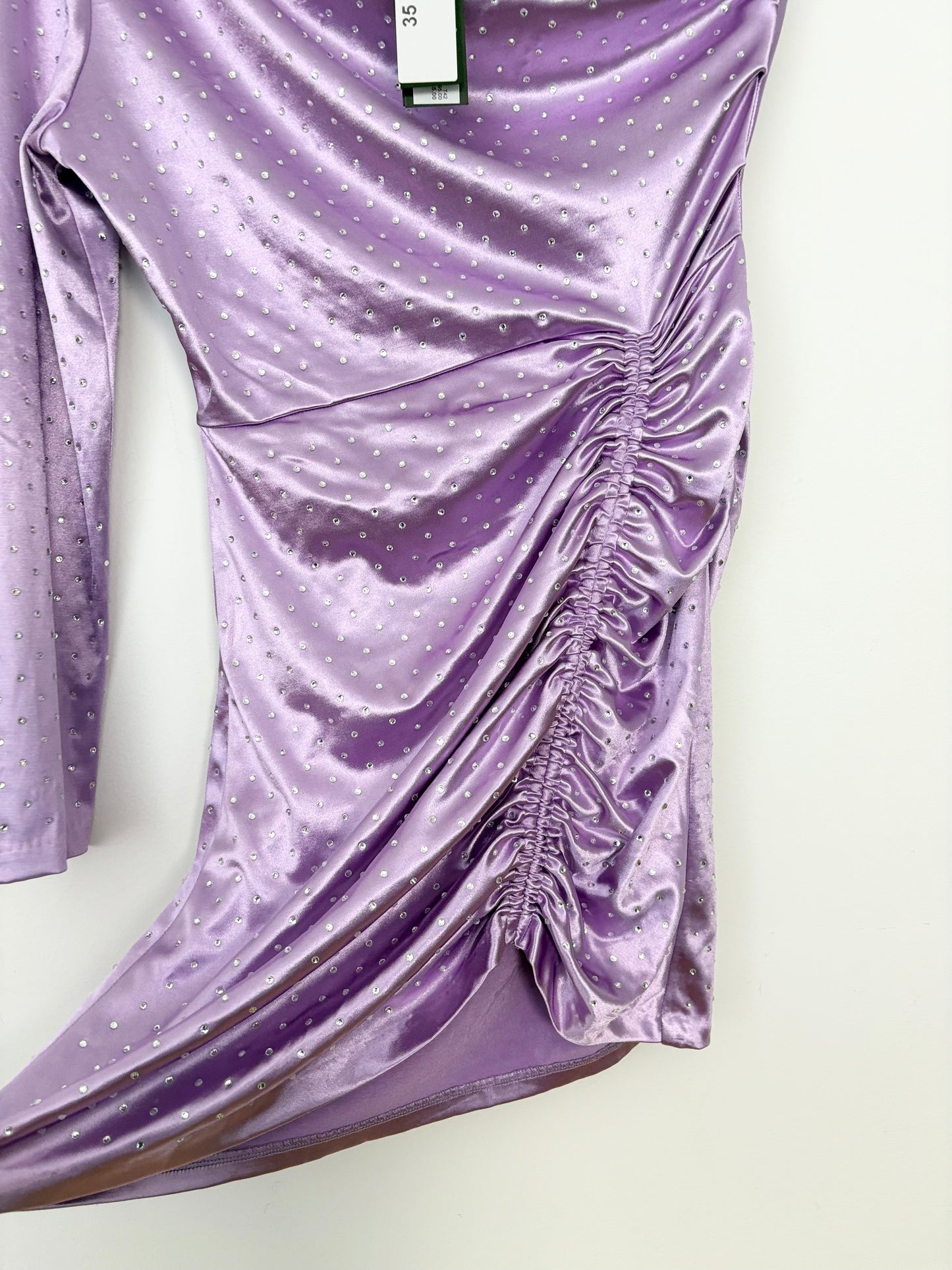 Maje Raparme embellished one shoulder dress Large