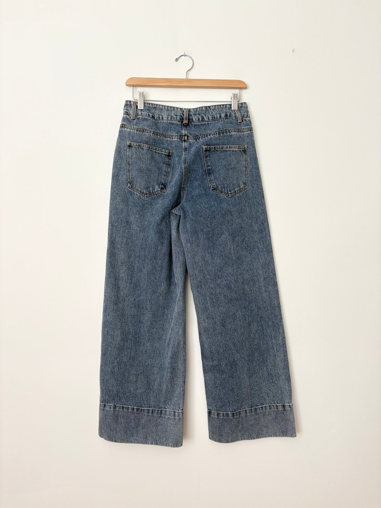 Miou Muse wide hem front seam jeans W27