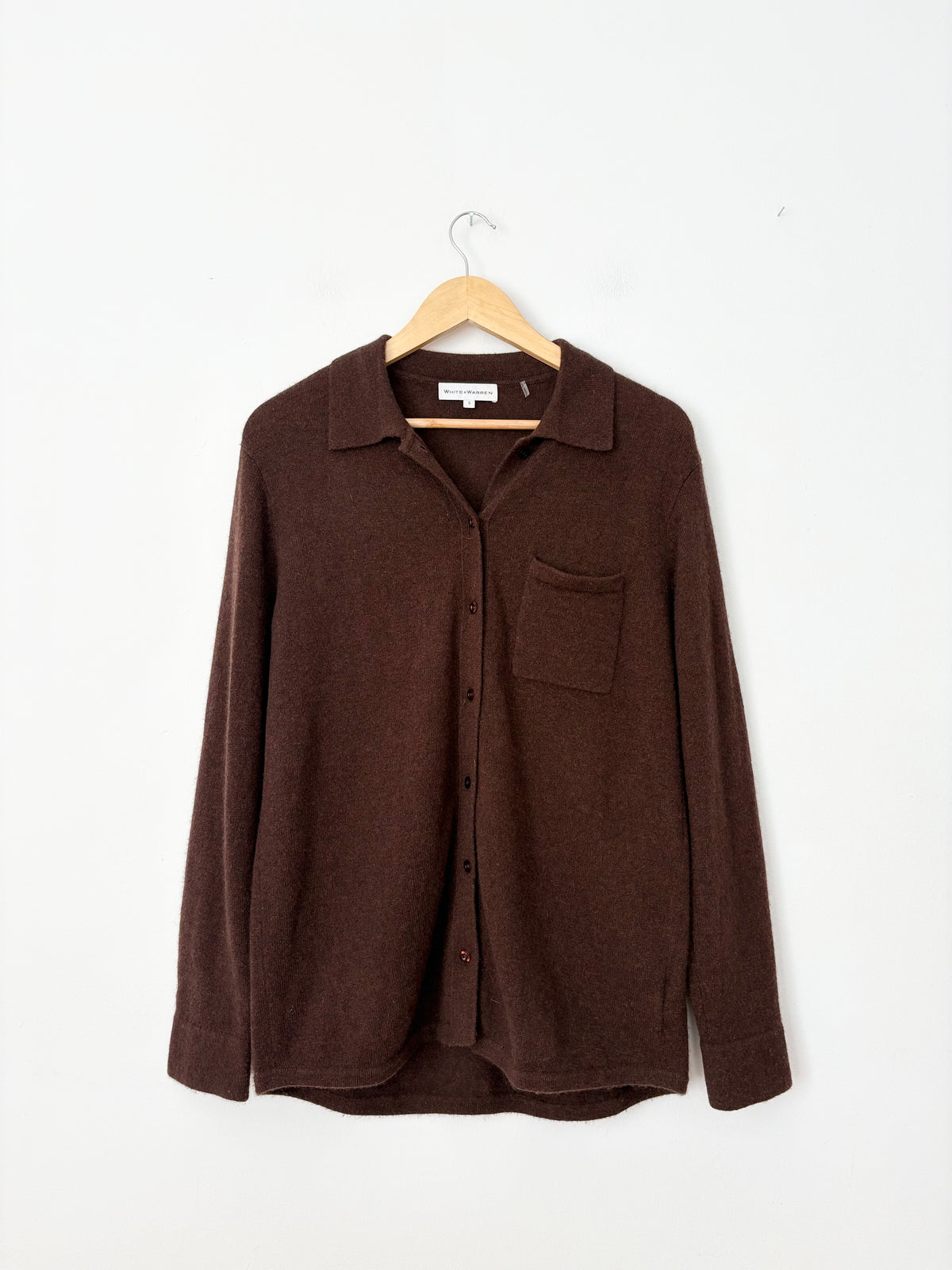 White + Warren cashmere button down shirt S-L