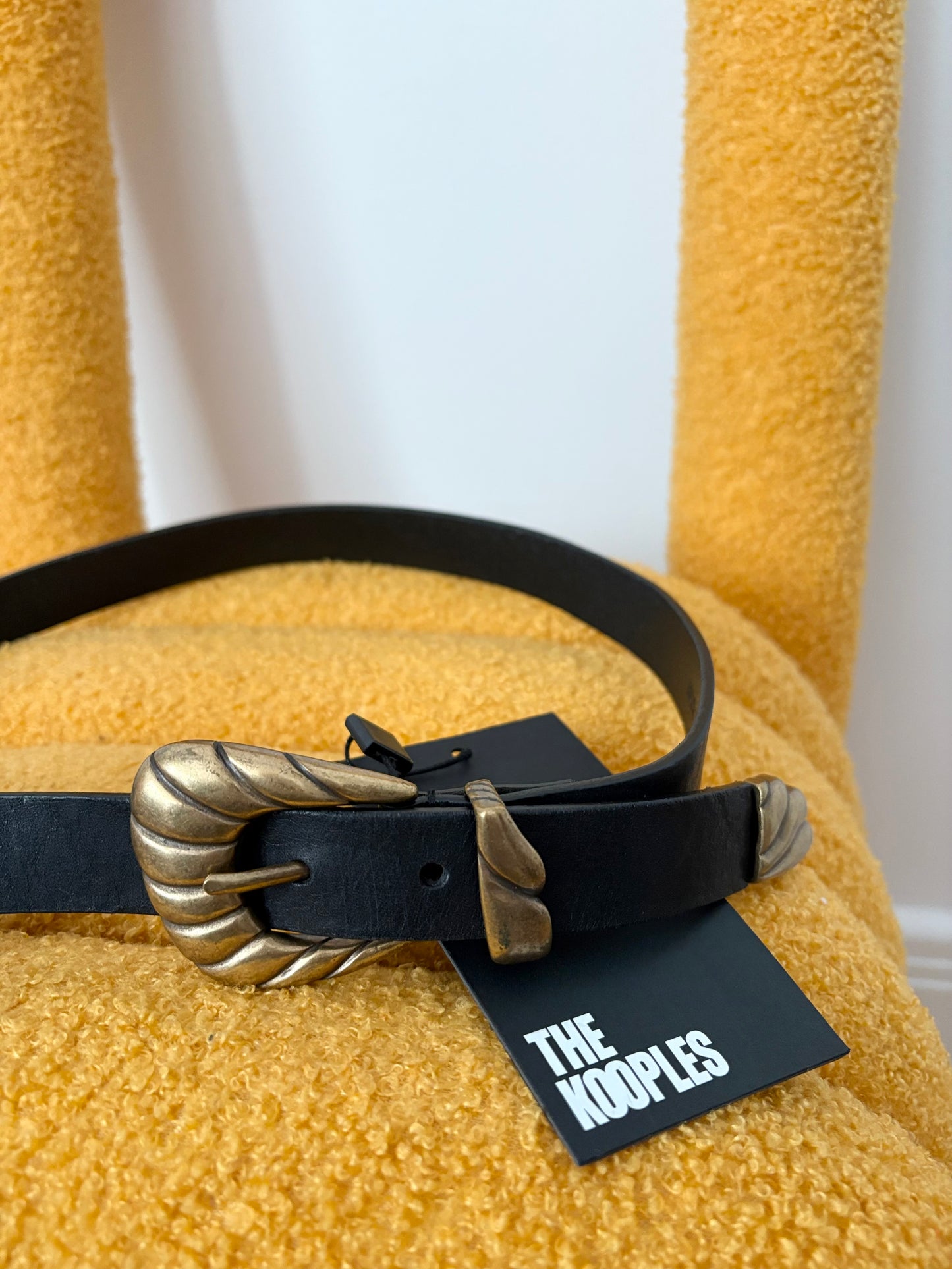 The kooples leather belt with double buckle XS-M