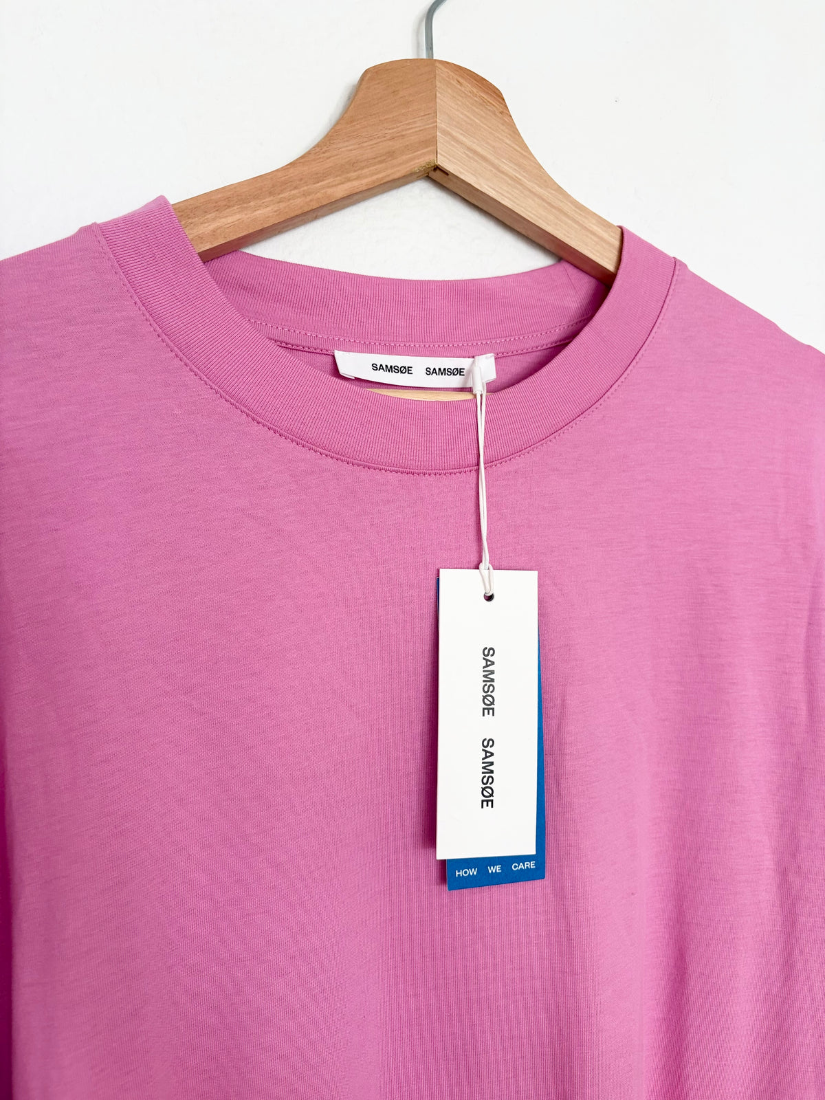Samsoe Samsoe chrome long sleeve dress in bubblegum Medium