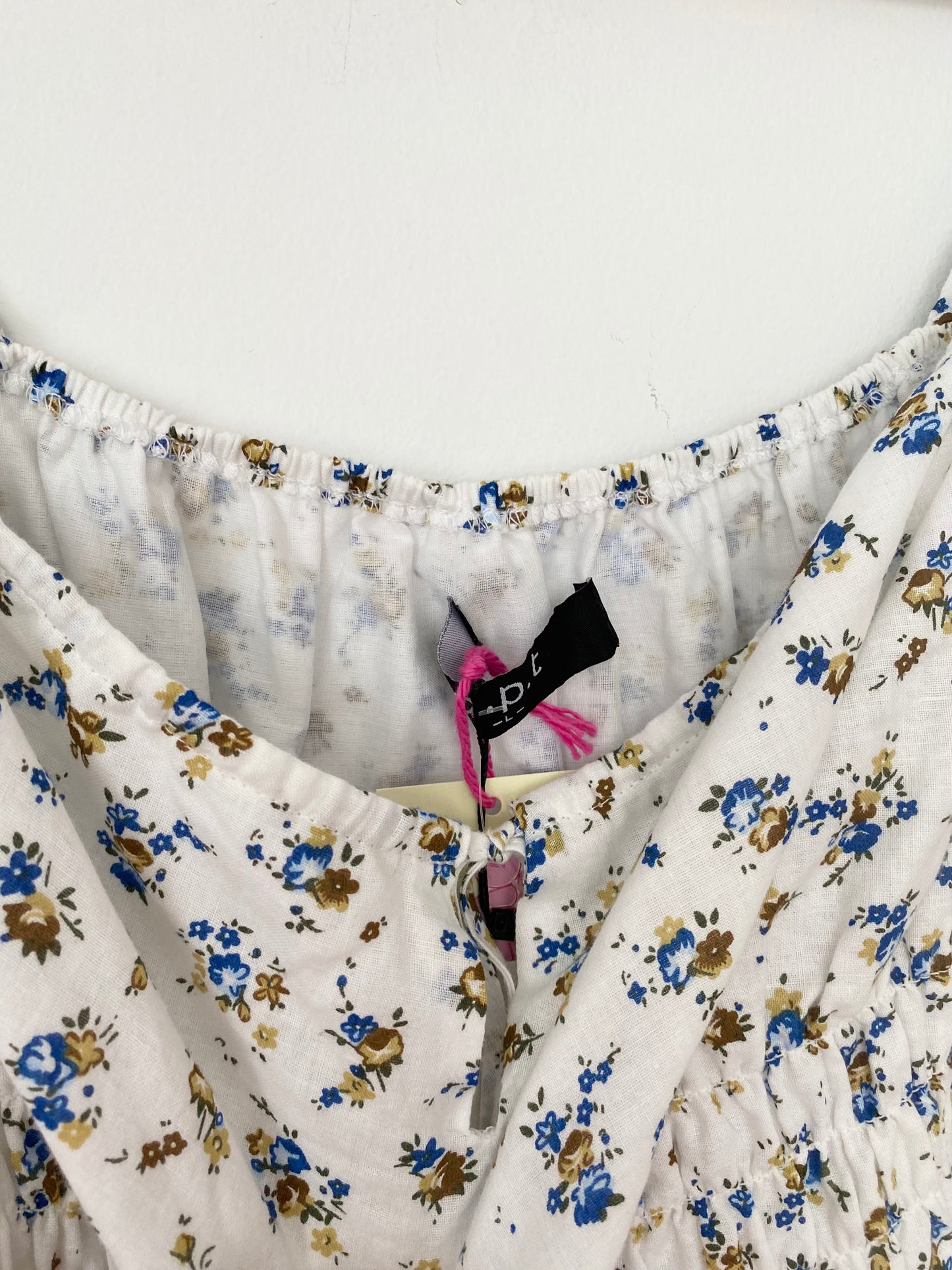 O.P.T smocked floral blouse Large
