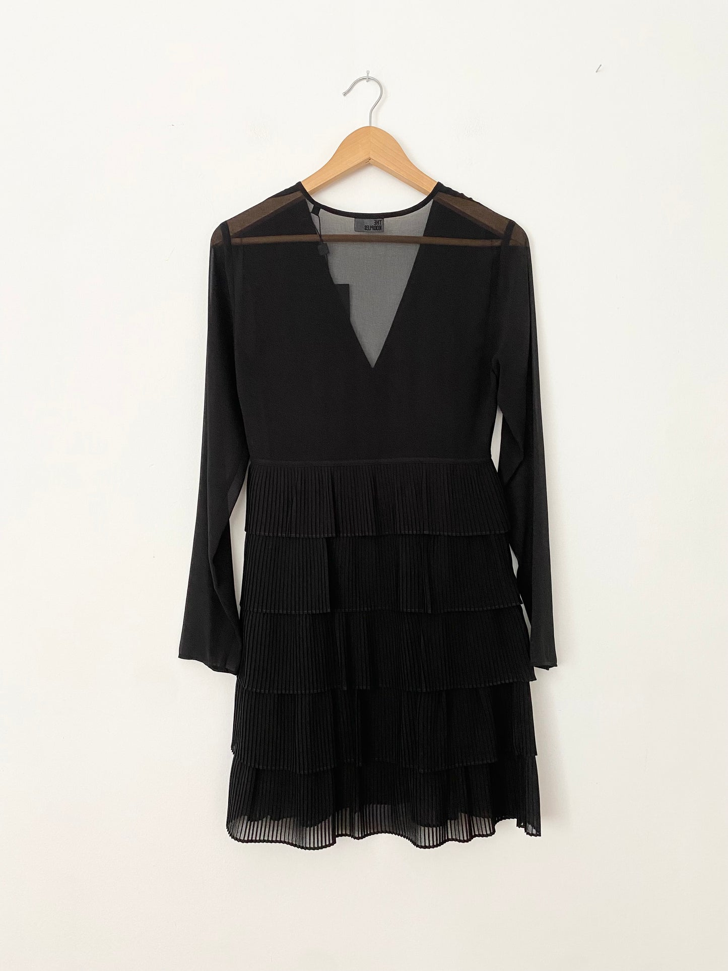 The kooples sheer sleeve layered ruffle mini dress Small