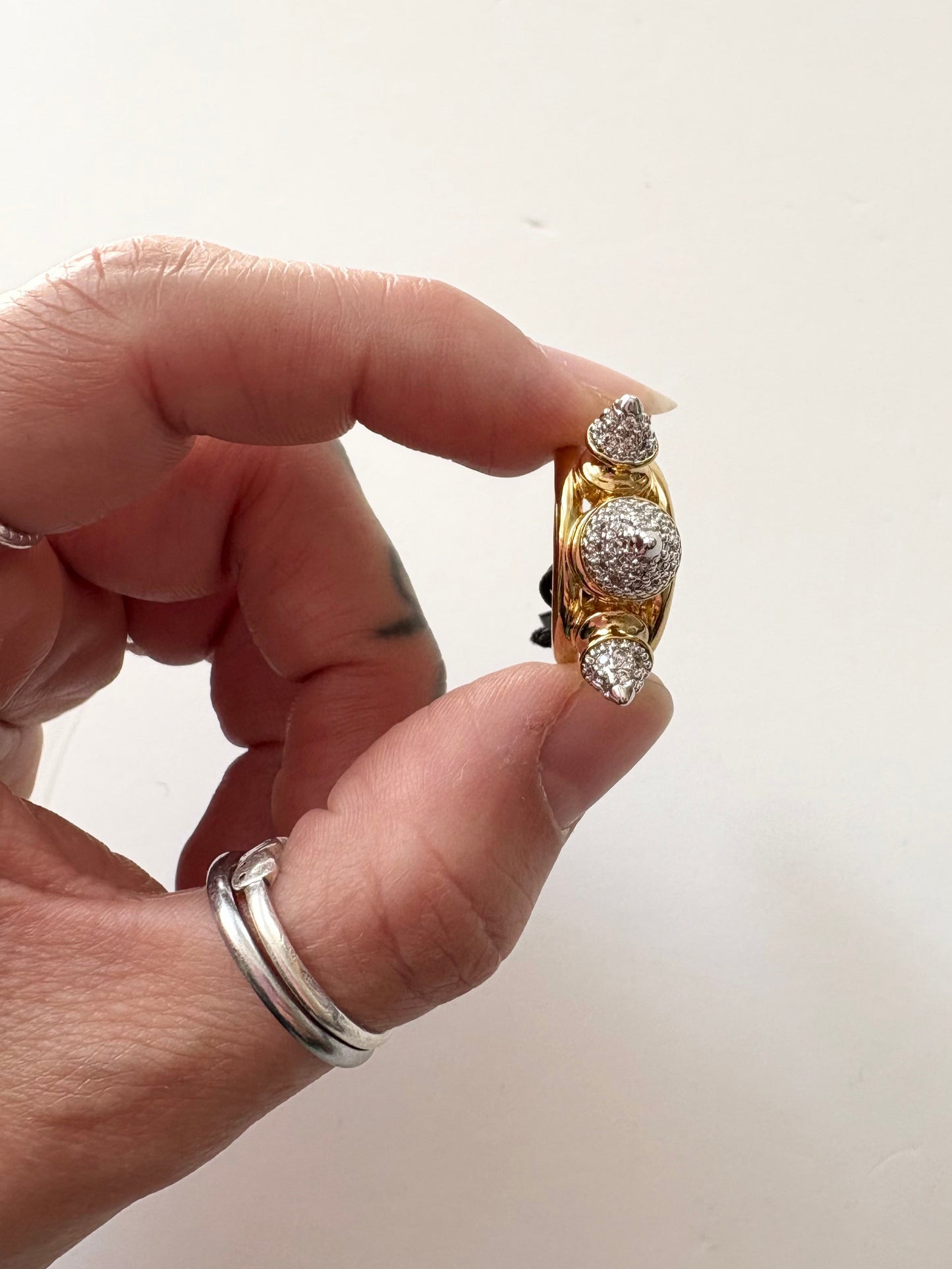 Noir NYC Honey 3 Spike Pave Ring
