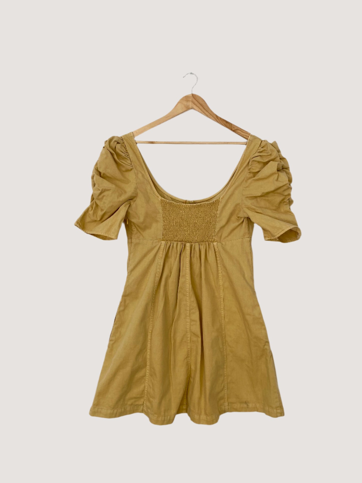 Free People cheyenne puff sleeve denim dress Large