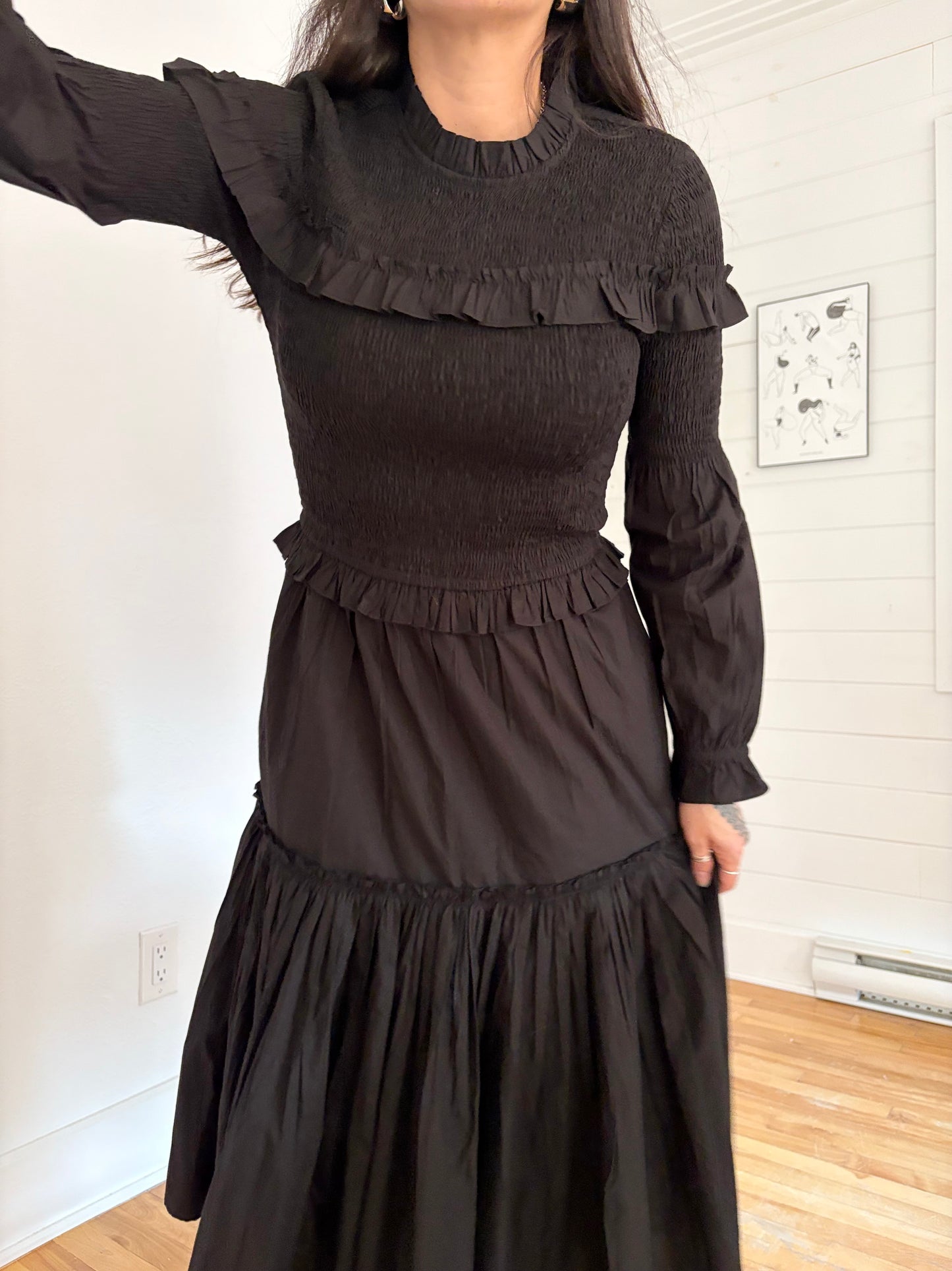 Banjanan Bertha smocked midi dress Small