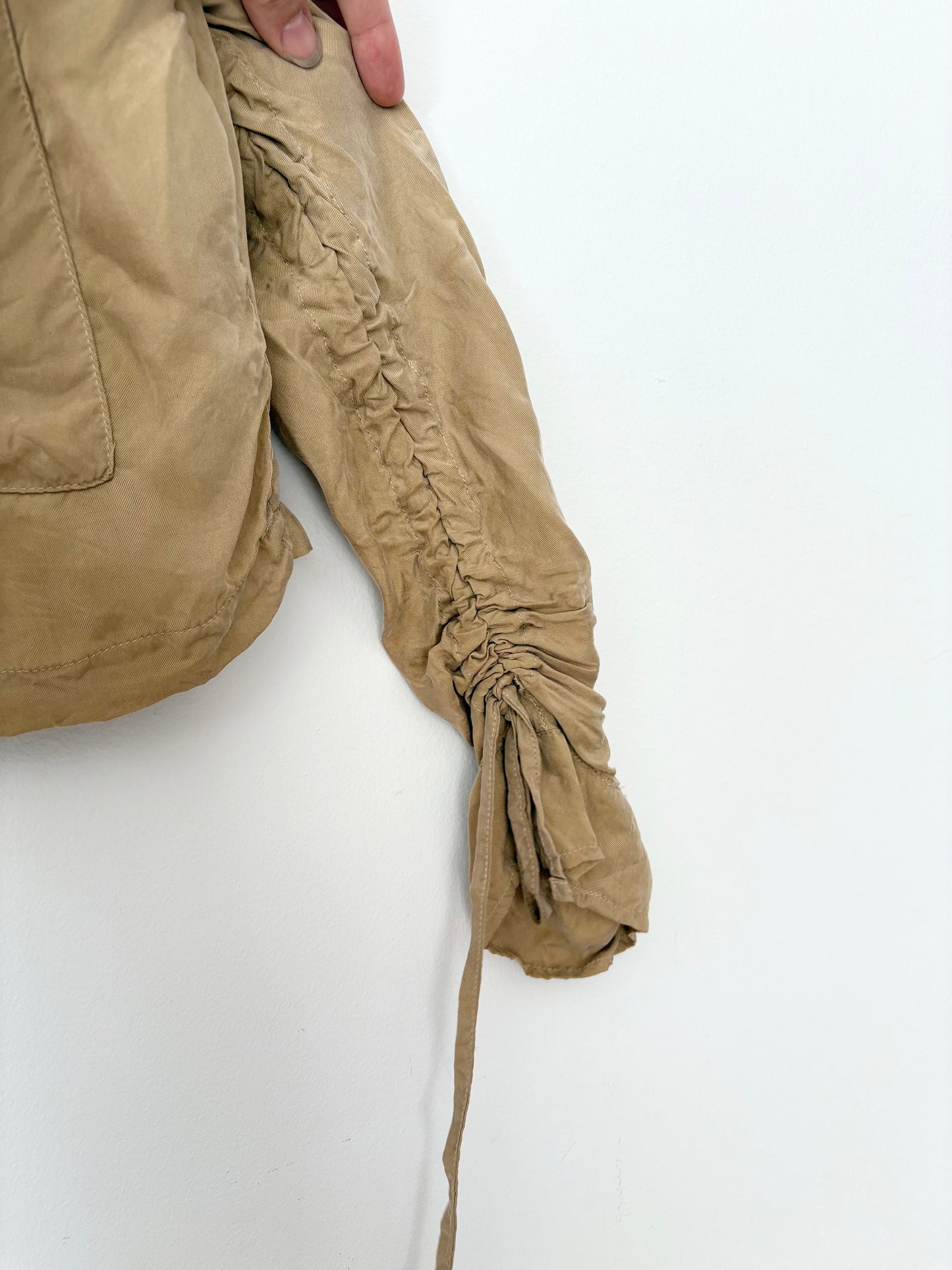 BlankNYC ruched sleeve bomber jacket Medium