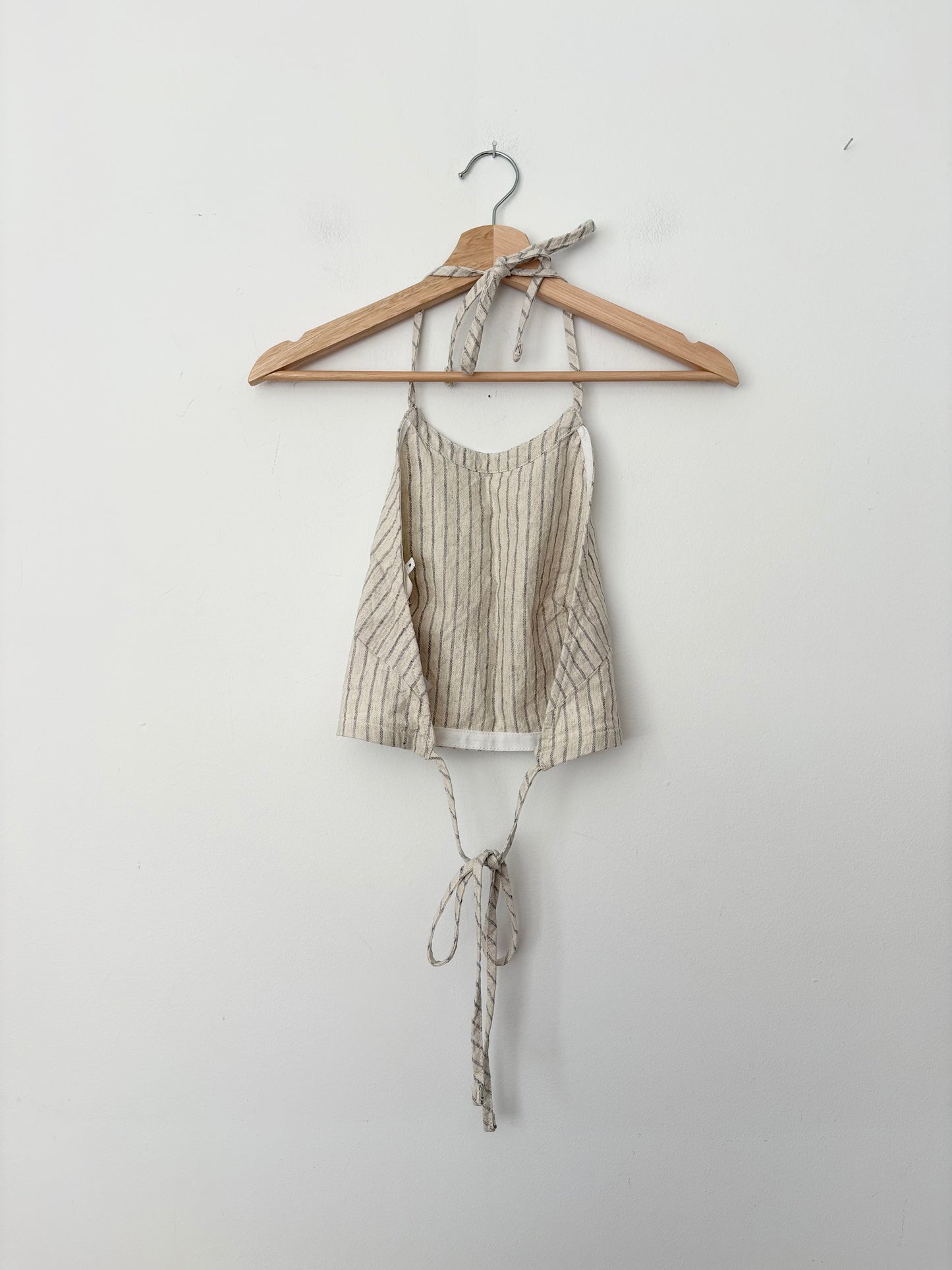 Rag & Bone Zoe linen blend halter crop top Medium