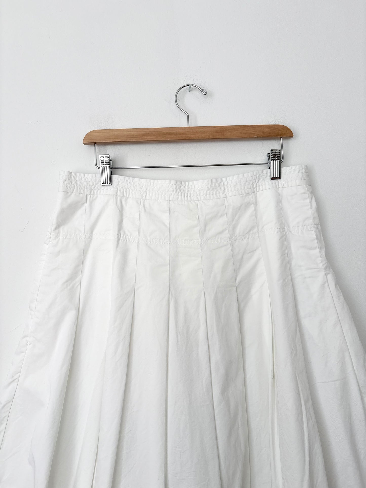 Madewell pleated midi skirt in cotton poplin XL